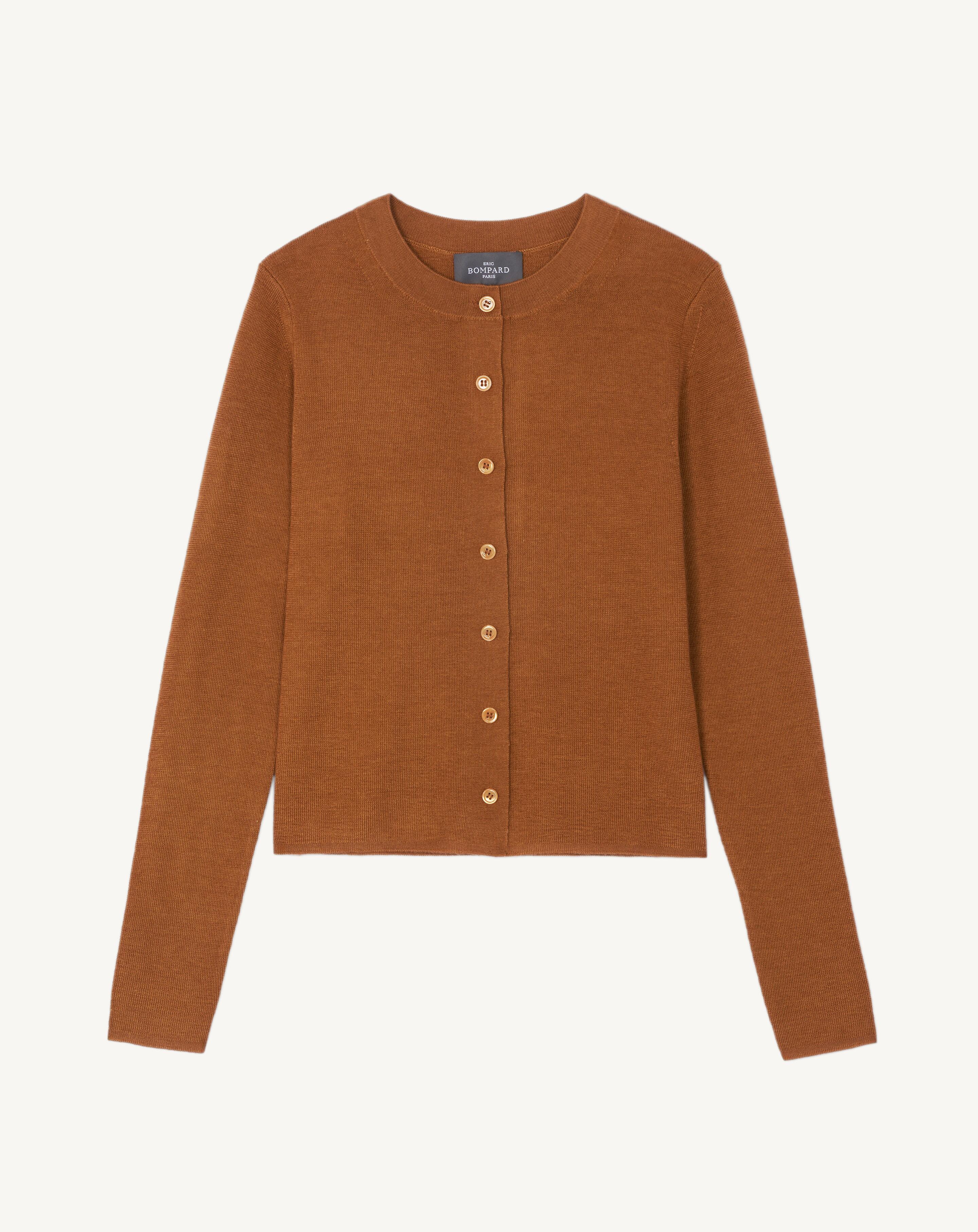 Cardigan maille unie-MACCHIATO-70% cachemire 30% soie