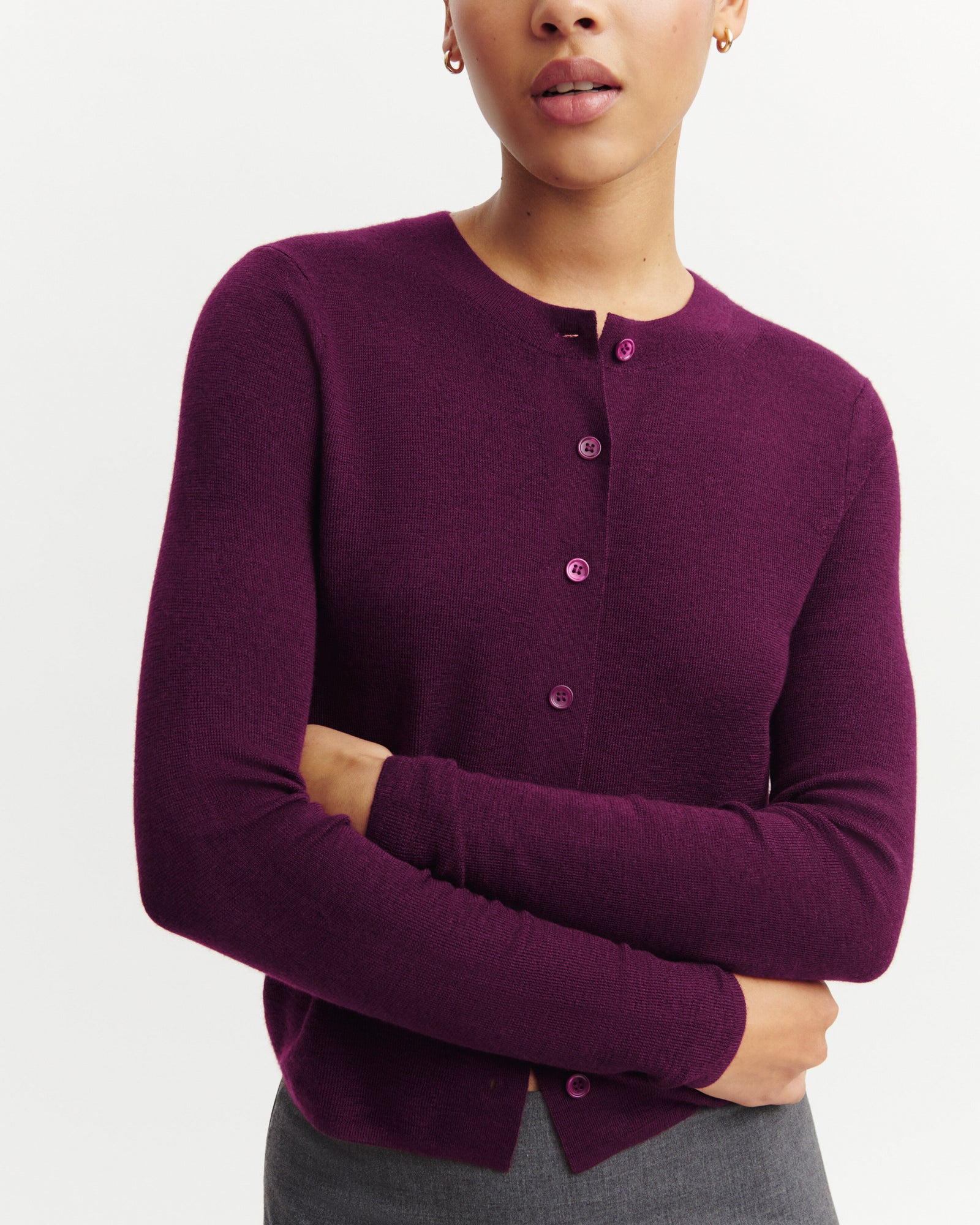 Cardigan maille unie-OXALIS-70% cachemire 30% soie