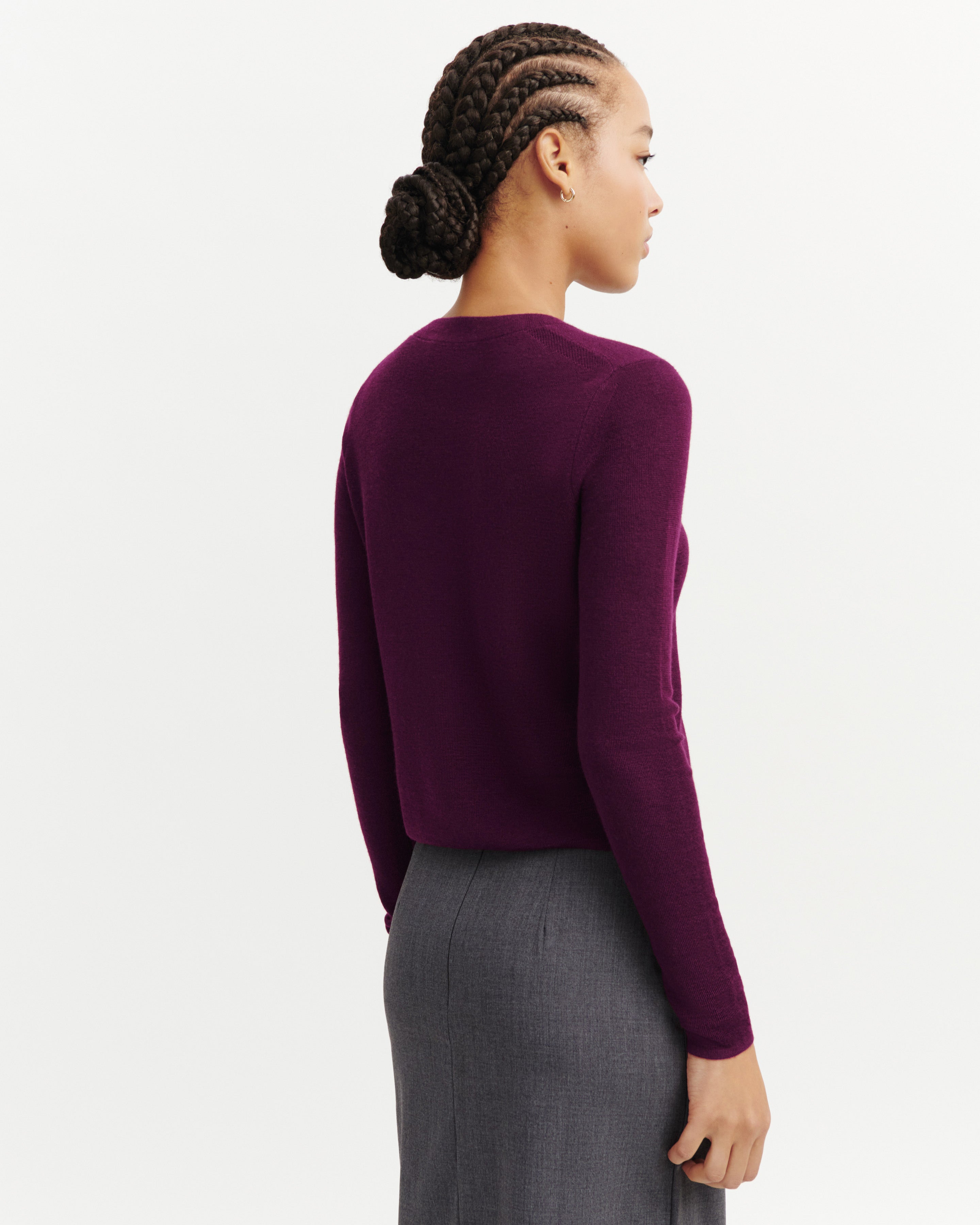 Cardigan maille unie-OXALIS-70% cachemire 30% soie