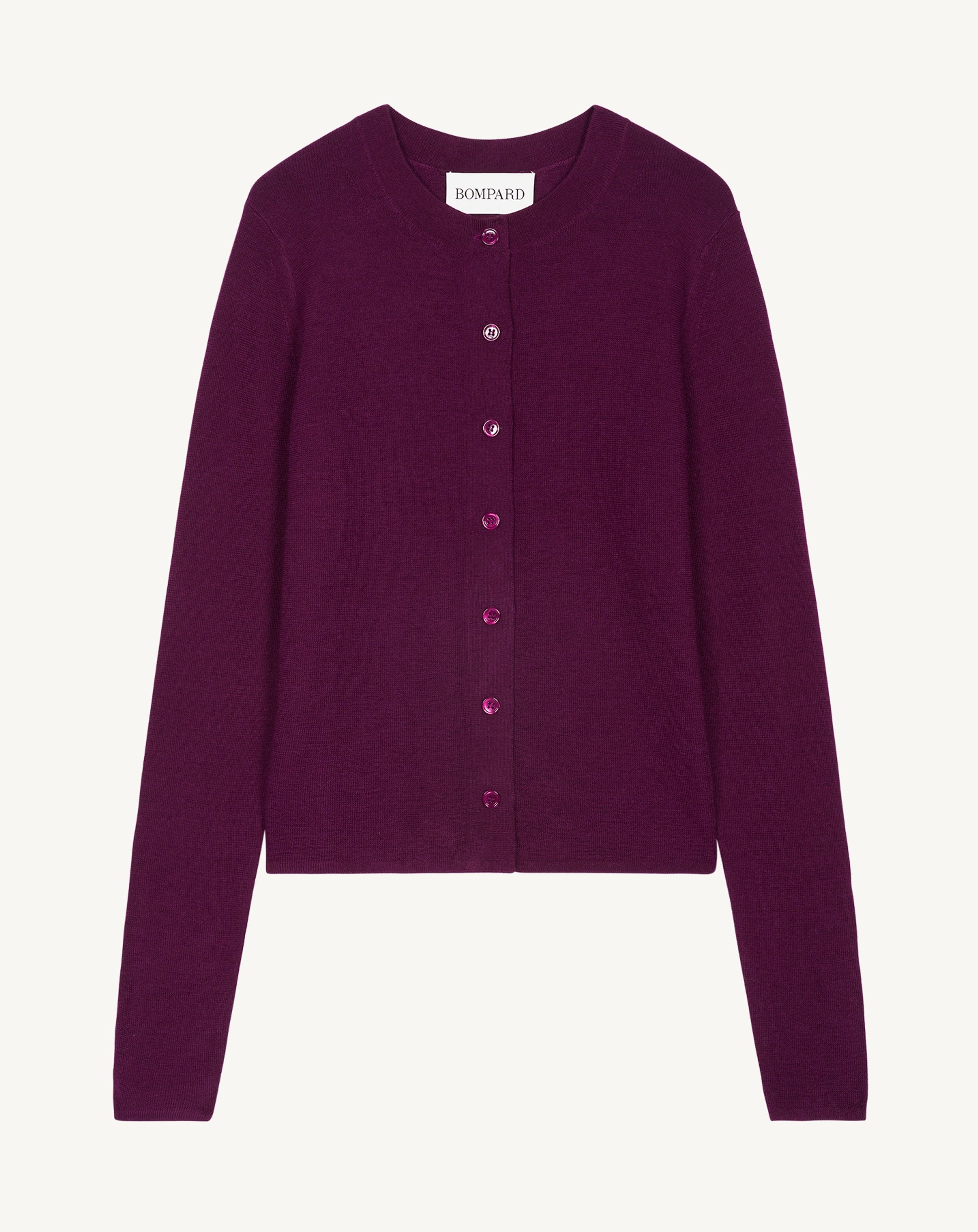 Cardigan maille unie-OXALIS-70% cachemire 30% soie