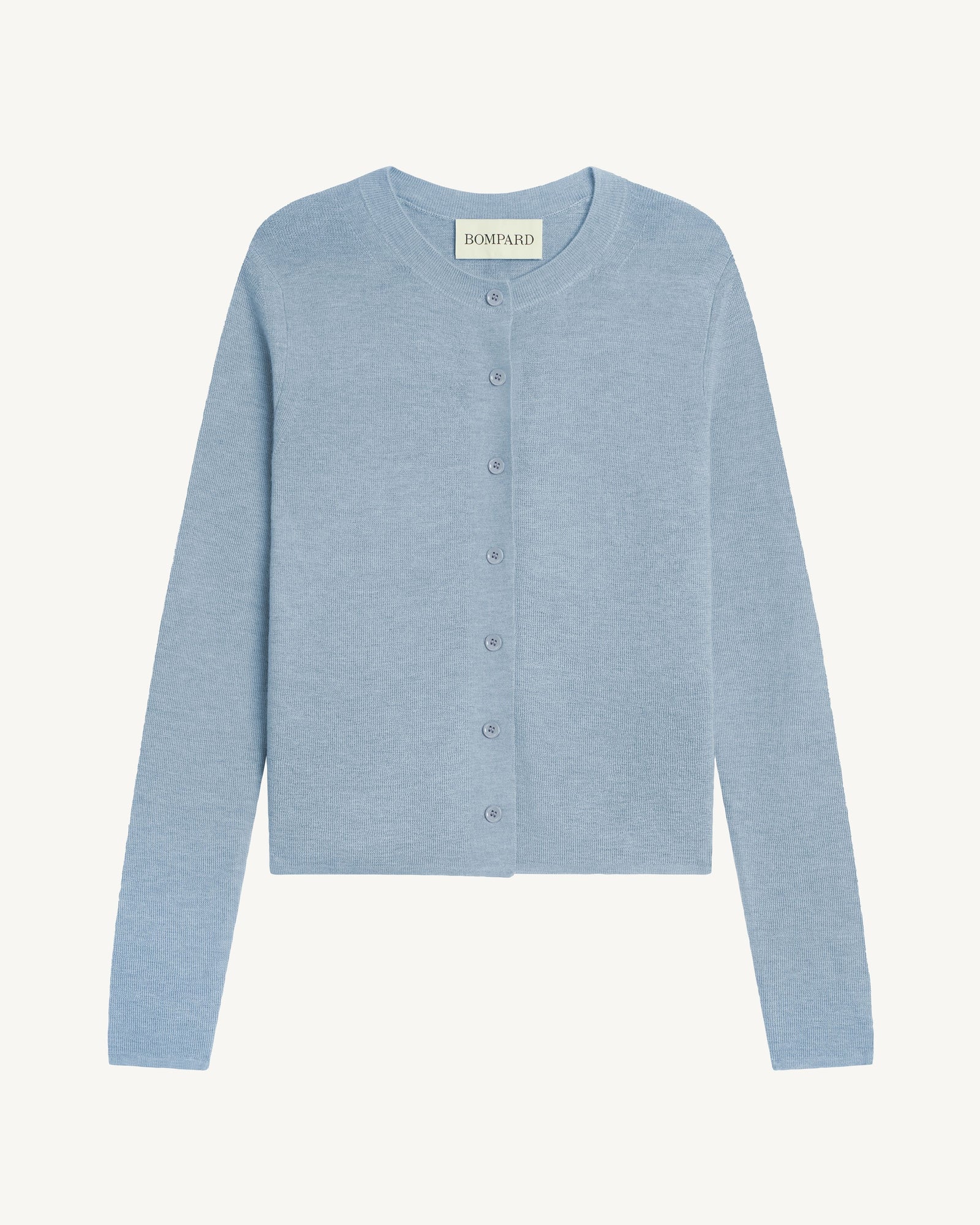 Cardigan maille unie-BLEU GLACIER-70% cachemire 30% soie