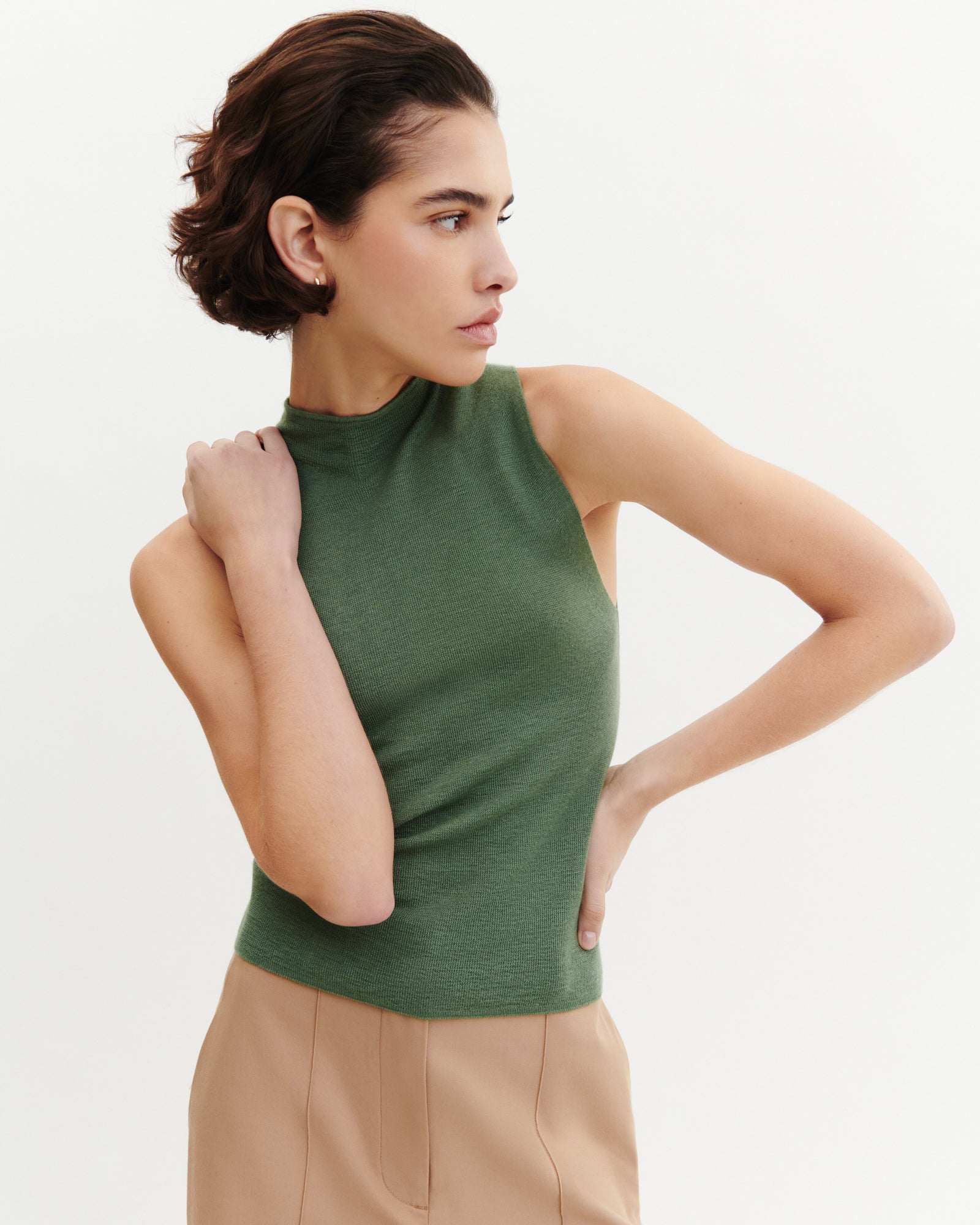 Débardeur maille unie-JADE-70% cachemire 30% soie
