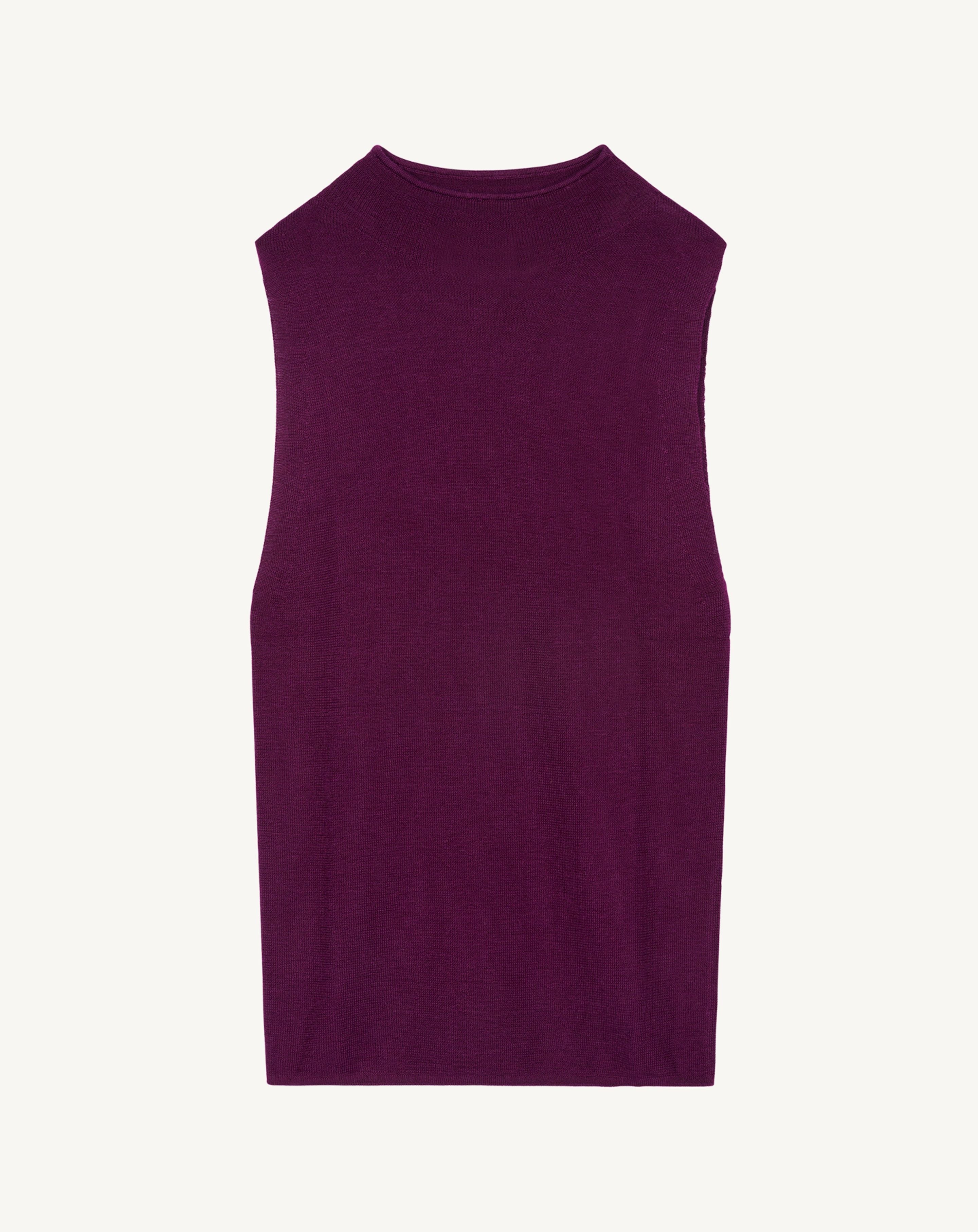 Débardeur maille unie-OXALIS-70% cachemire 30% soie