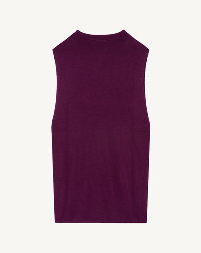 Débardeur maille unie-OXALIS-70% cachemire 30% soie