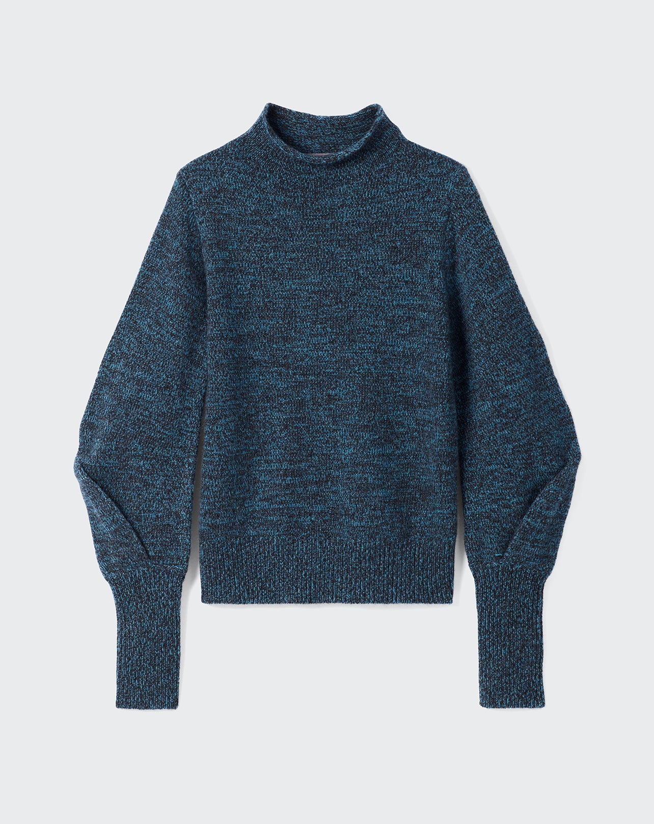 Pull col montant manches gonflantes-KHOL-100% CACHEMIRE