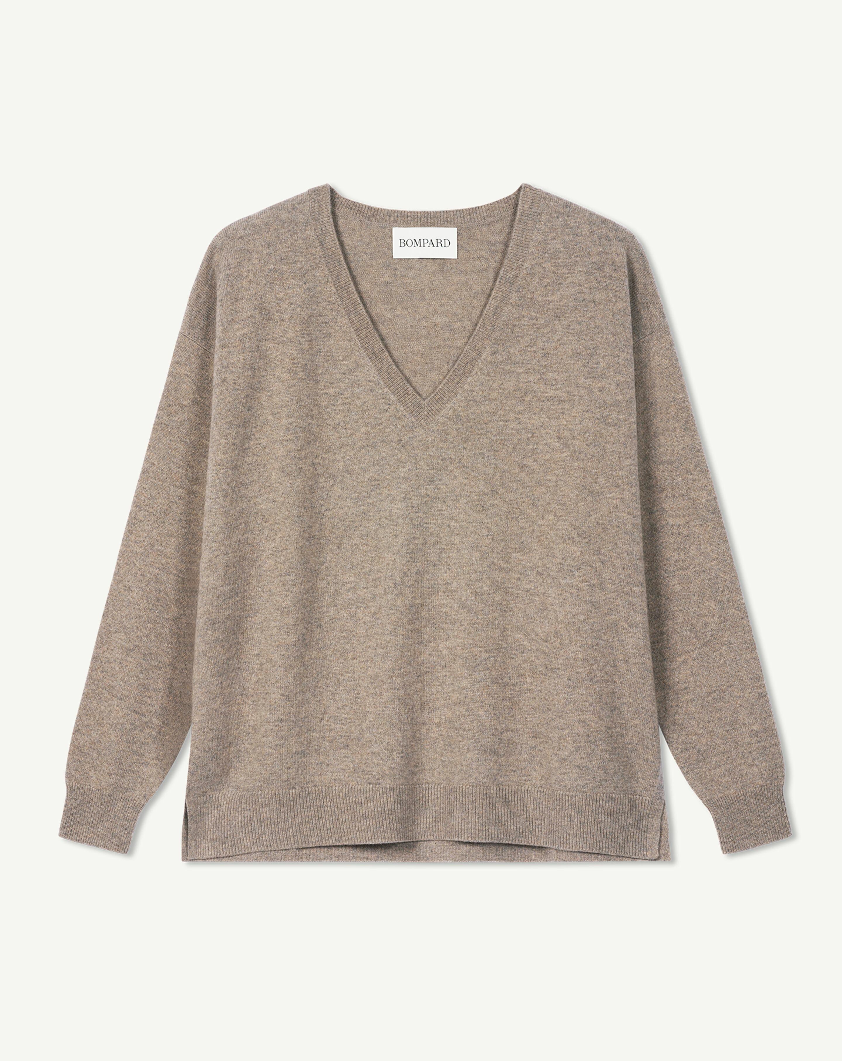 Pull col V ample-MILLET-100% cachemire