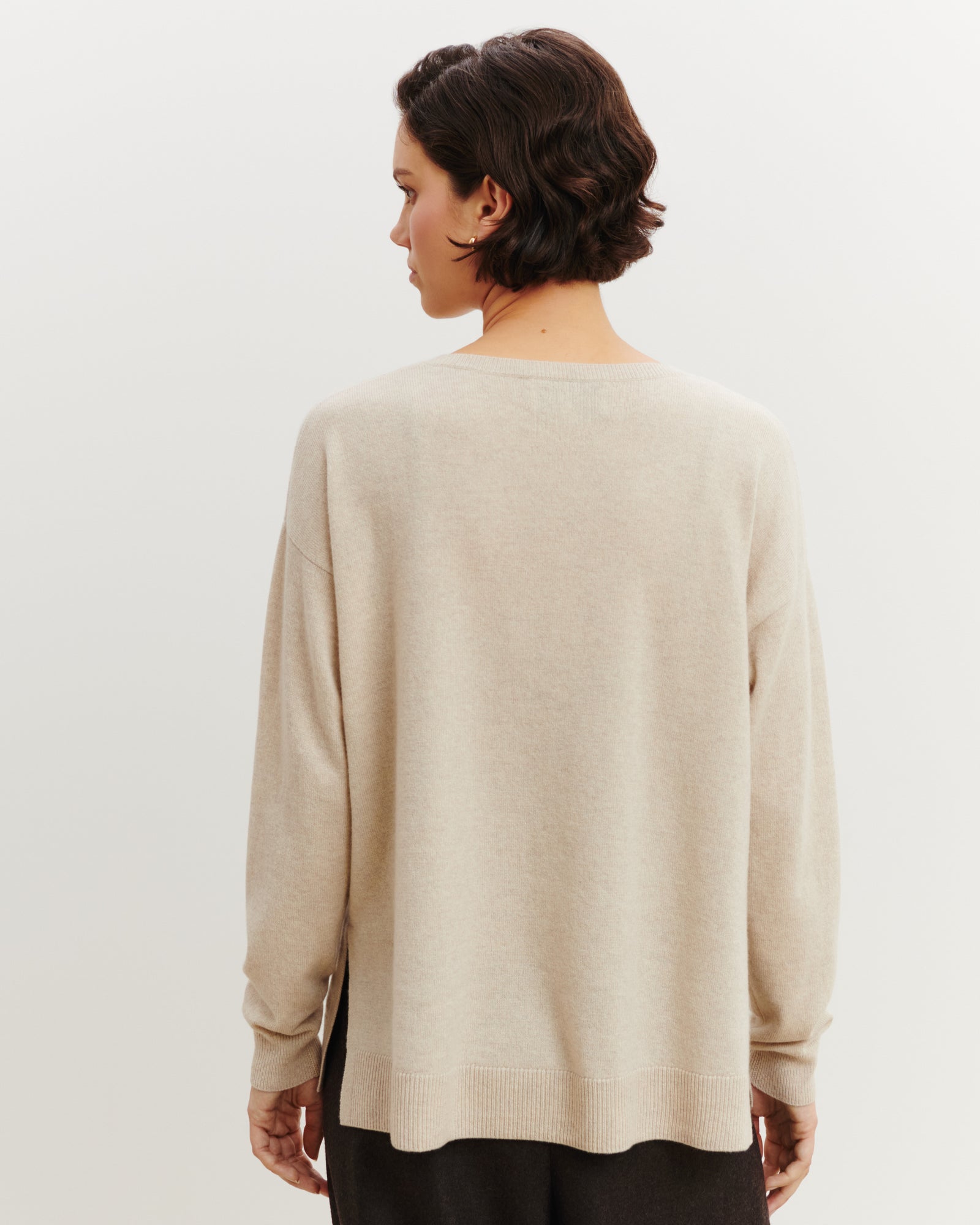 Pull col V ample fin-AVOINE-100% cachemire