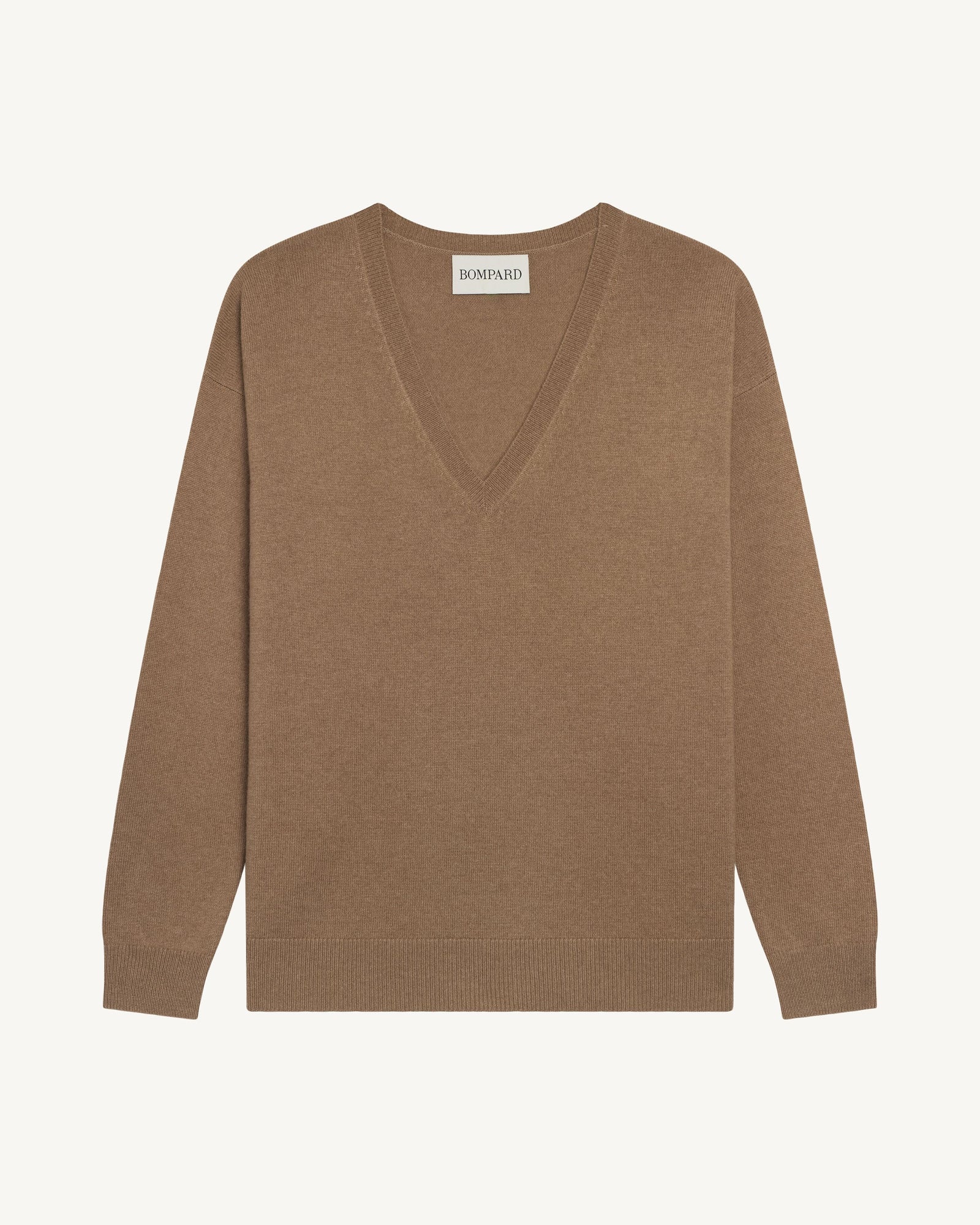 Pull col V ample fin-KRAFT-100% cachemire