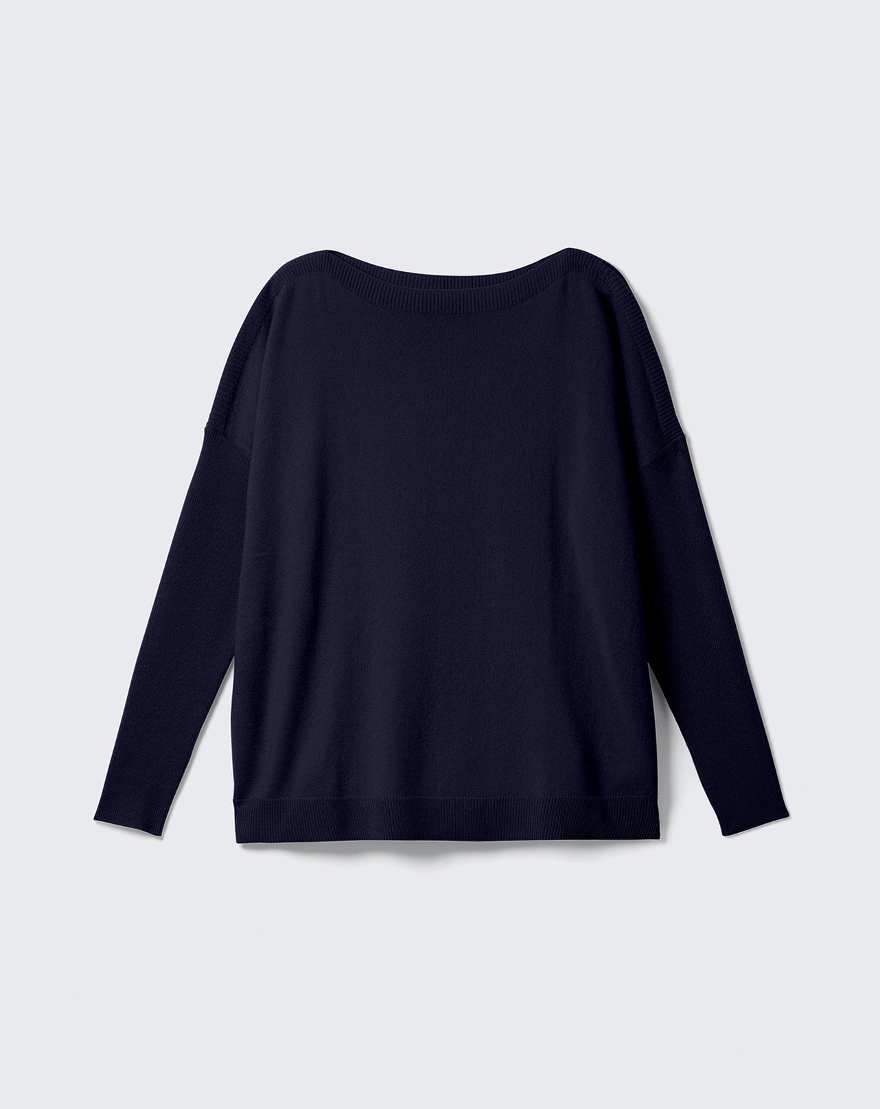 Pull col bateau oversize-MARINE-100% CACHEMIRE
