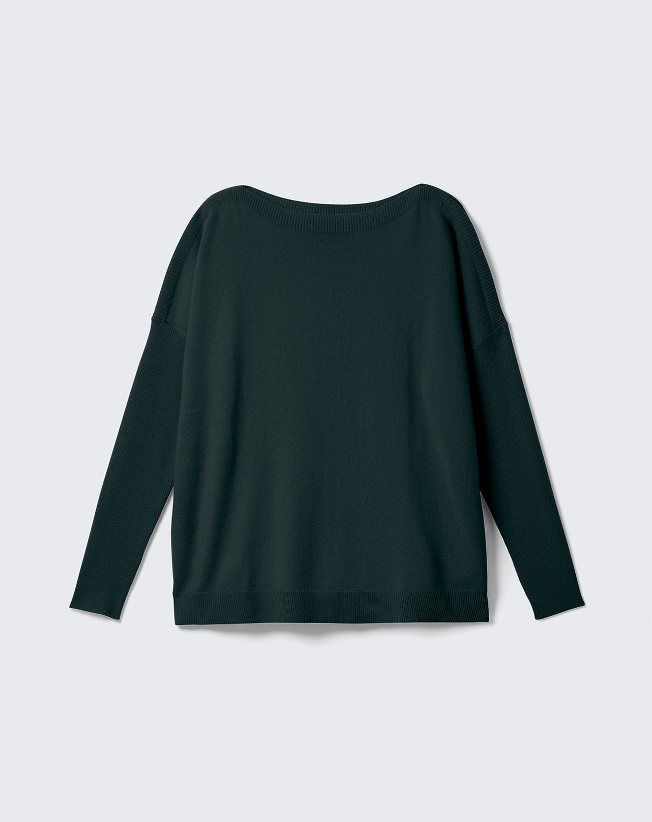 Pull col bateau oversize-VERT ZURICH-100% CACHEMIRE