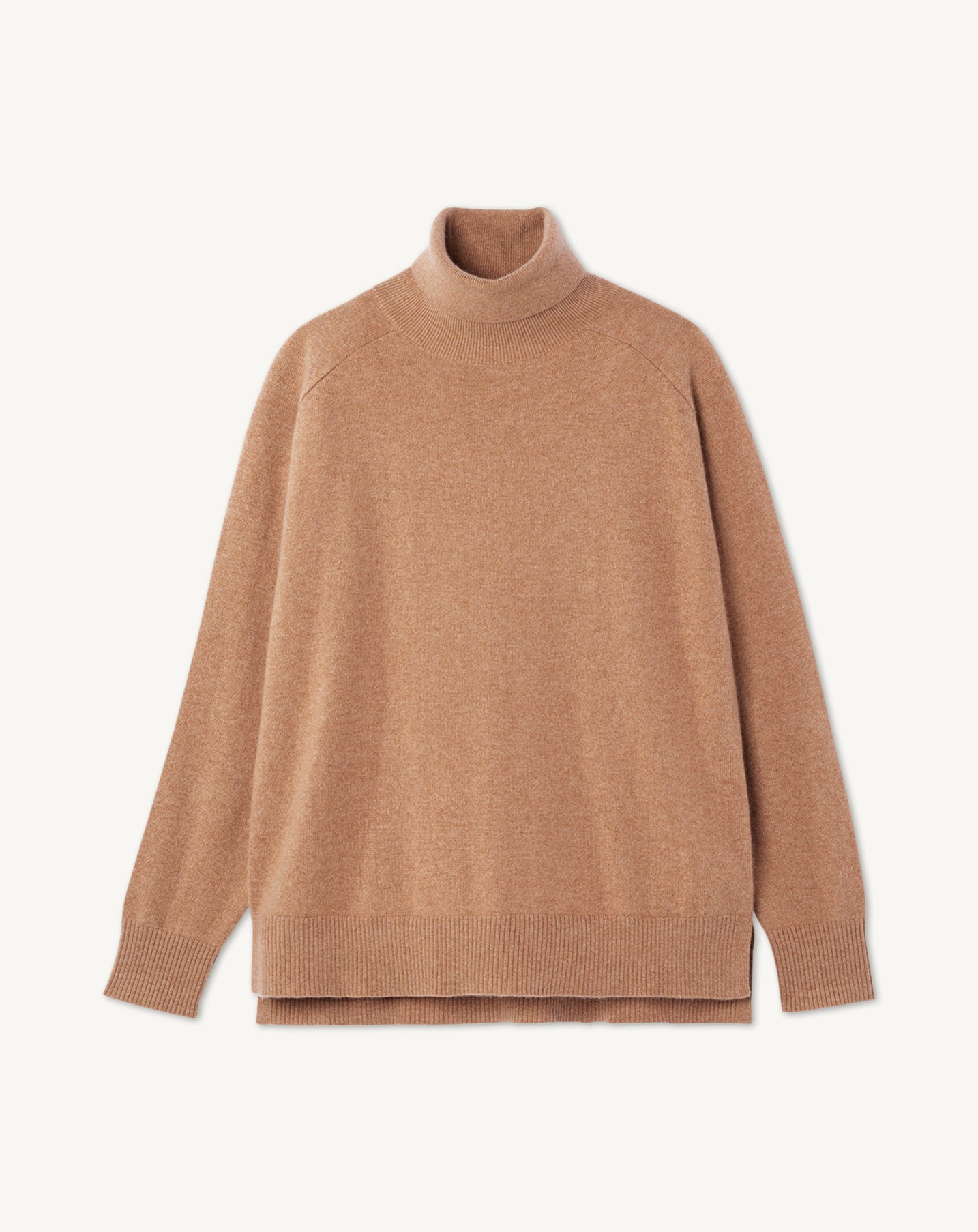Loose turtleneck pullover in Cachemire Women caramel | Eric