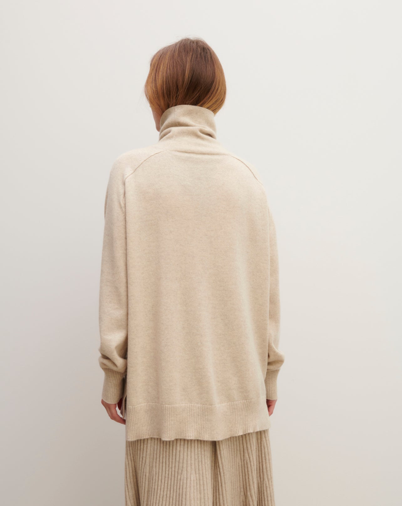 Col roulé ample manches marteau-AVOINE-100% cachemire