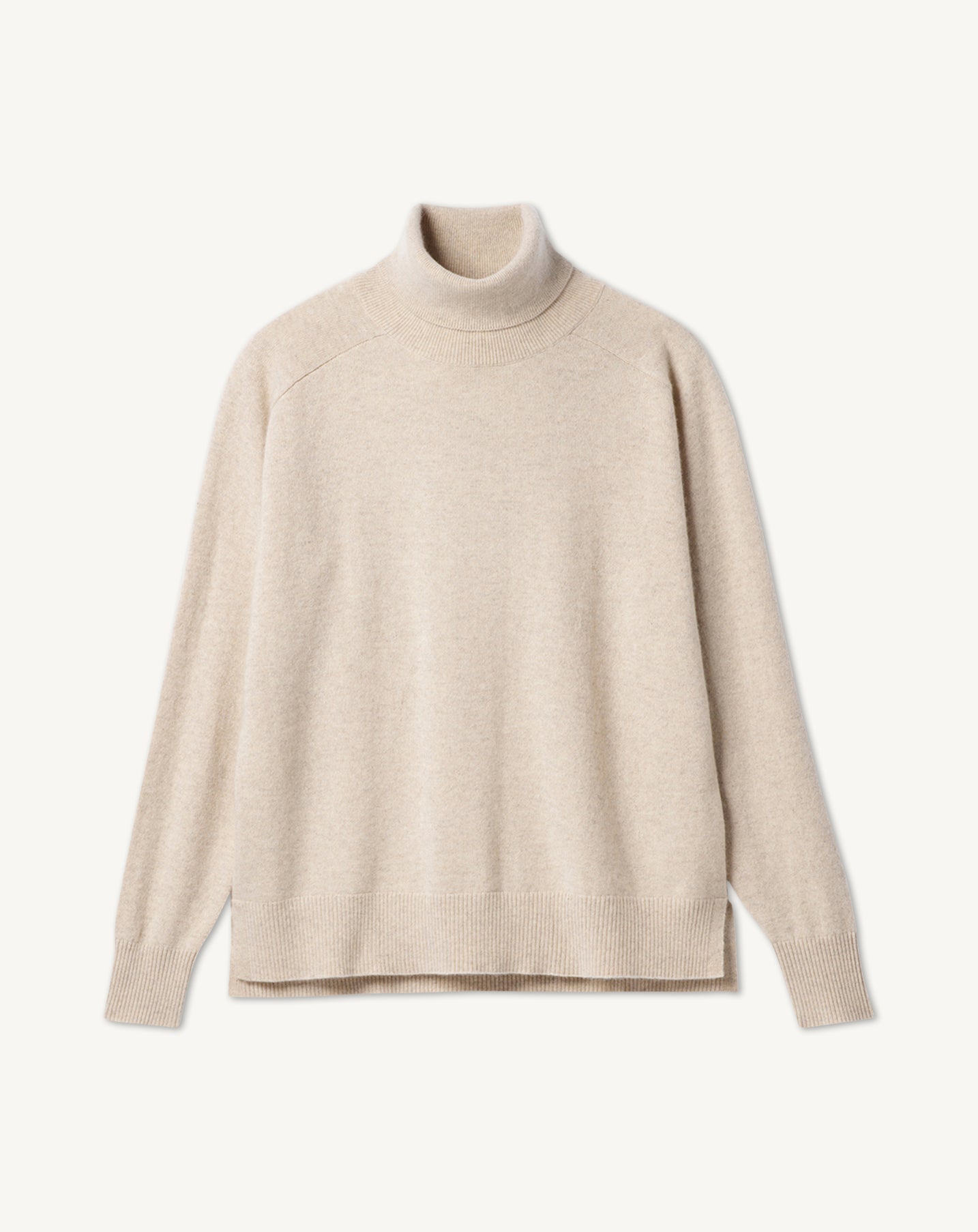 Col roulé ample manches marteau-AVOINE-100% CACHEMIRE