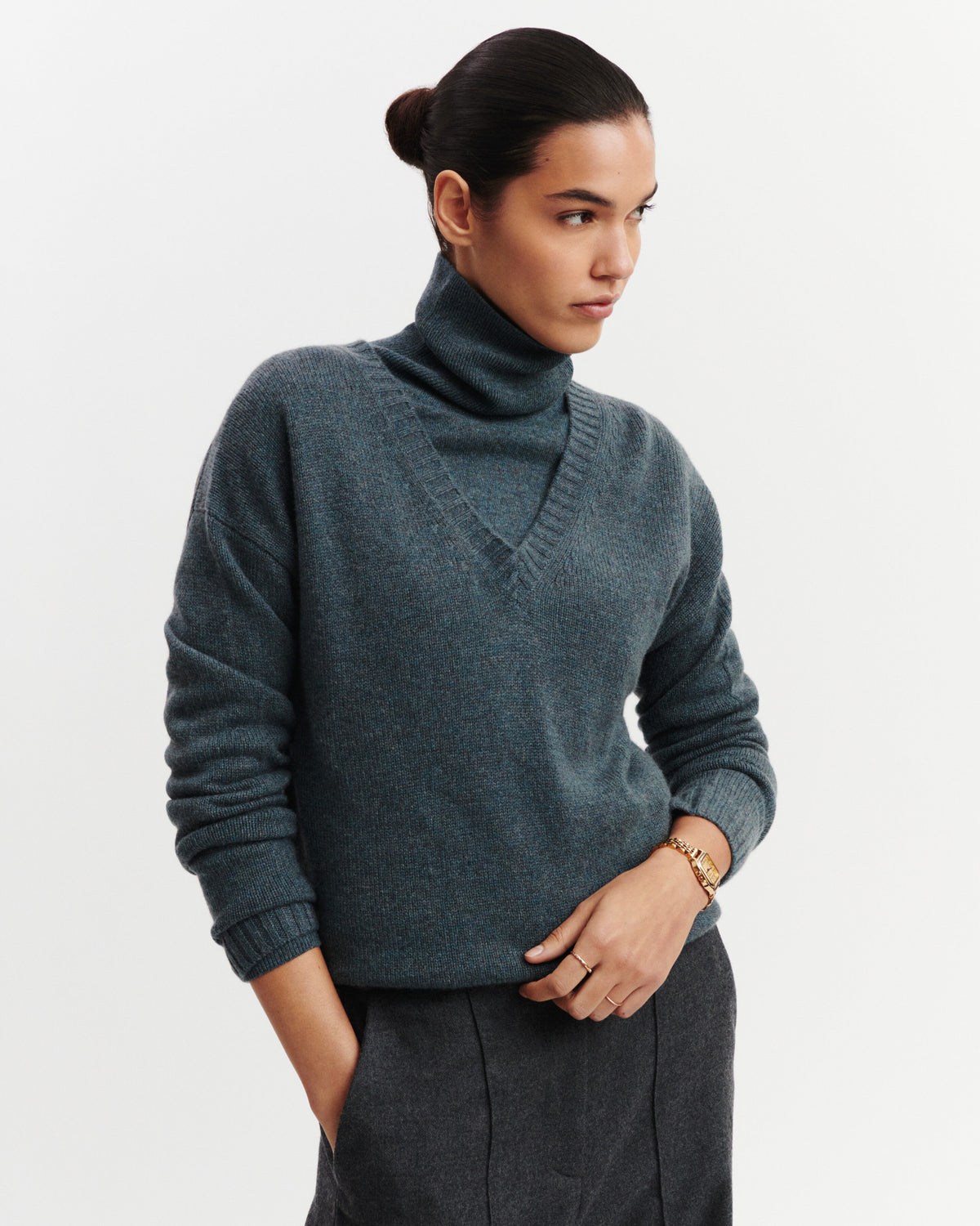 Pull col rond Léonore-BLEU GRANIT-100% cachemire