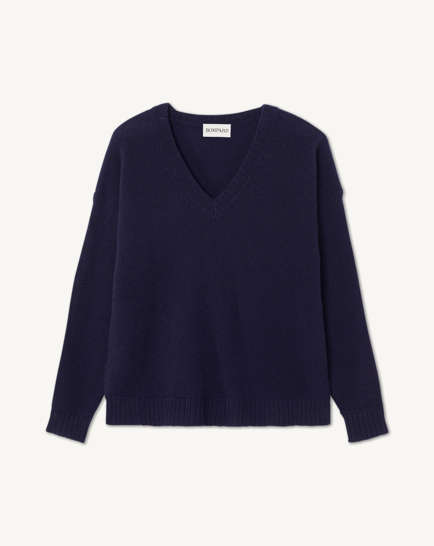 Loose V-neck pullover in Cachemire Women navy blue | Eric Bompard