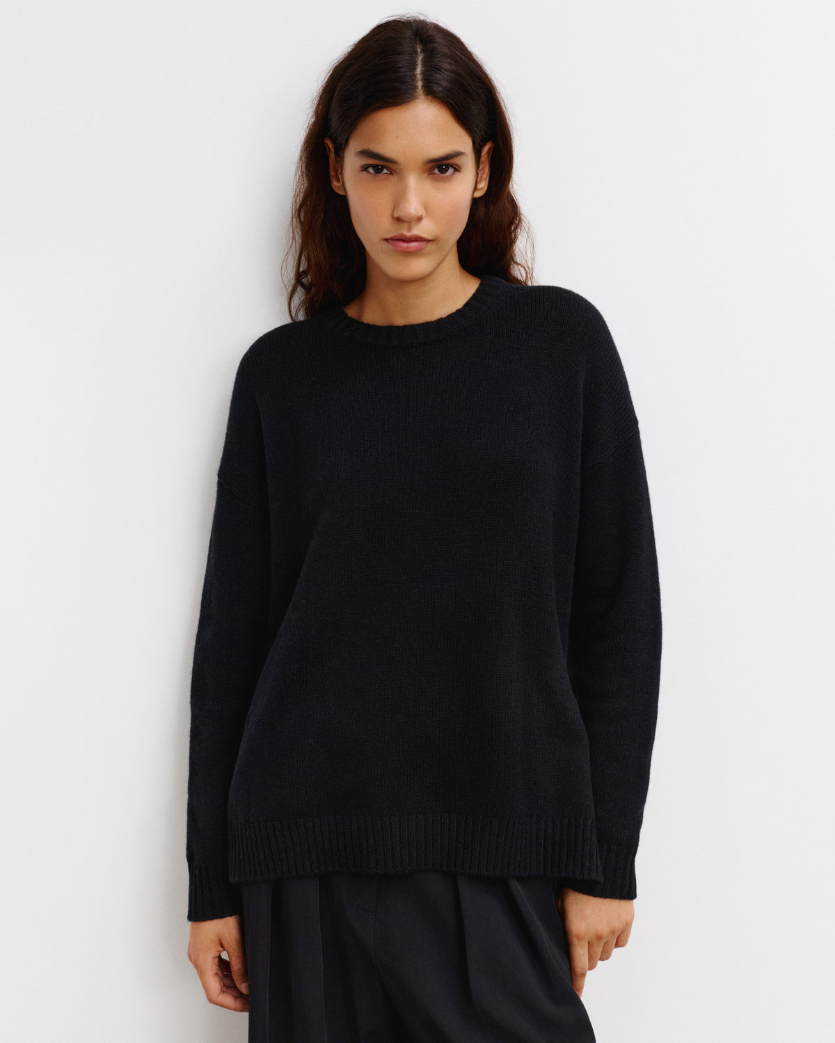 Pull col rond Laure-NOIR-100% cachemire