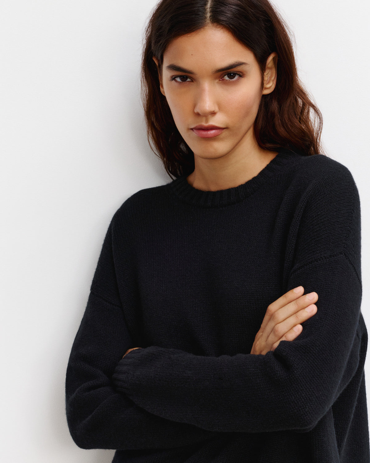 Pull col rond Laure-NOIR-100% cachemire