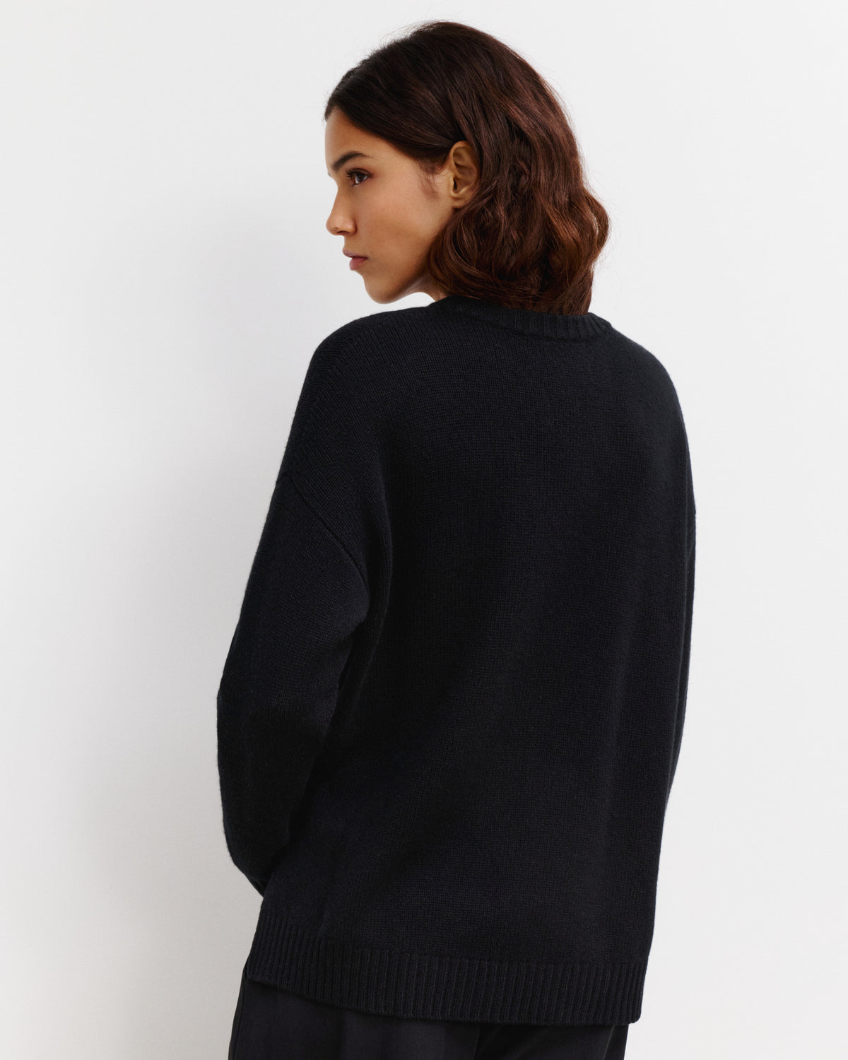 Pull col rond Laure-NOIR-100% cachemire