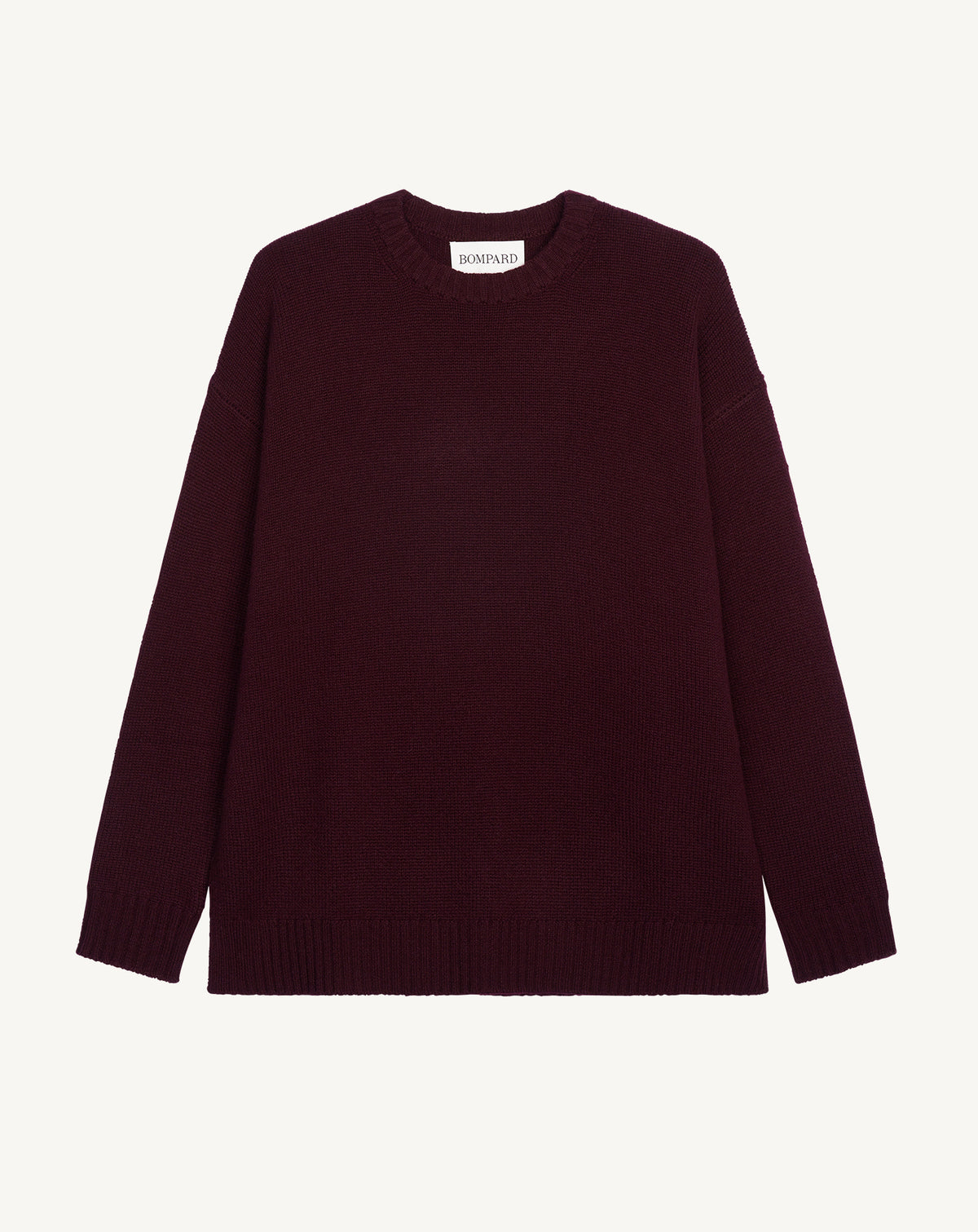 Pull col rond ample-GRENAT-100% cachemire
