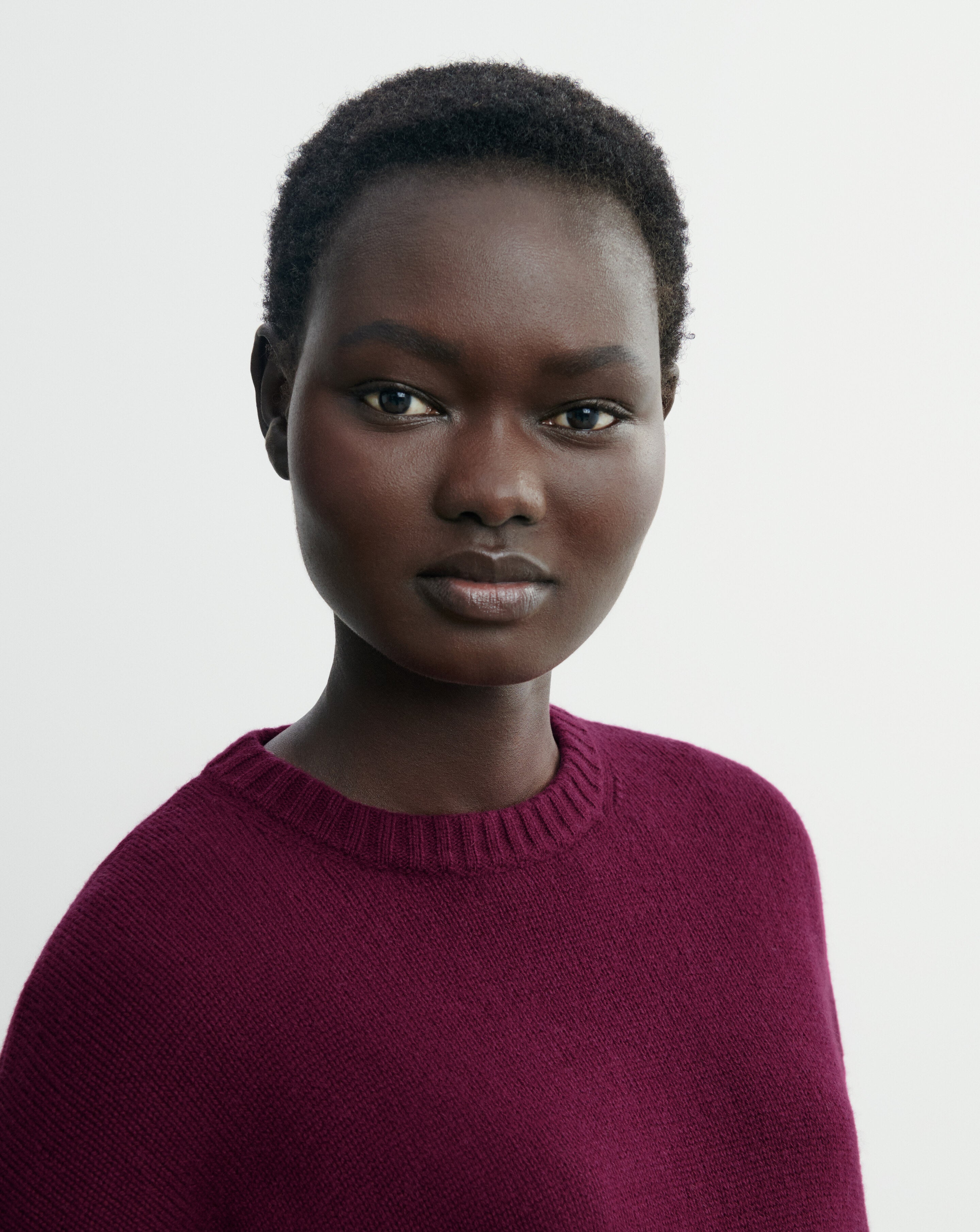 Pull col rond ample-PRUNE DAMAS-100% cachemire