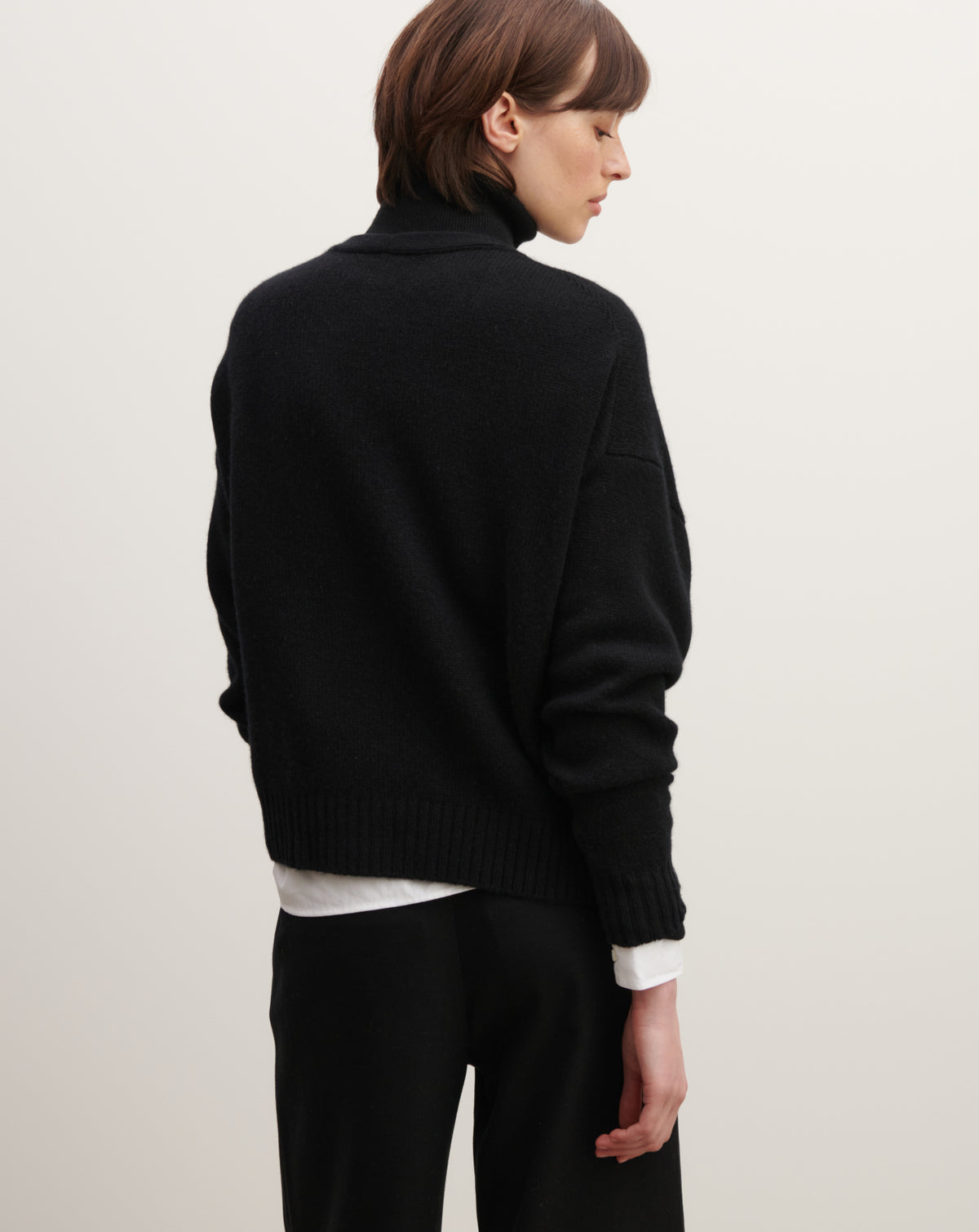 Gilet oversized-NOIR-100% cachemire