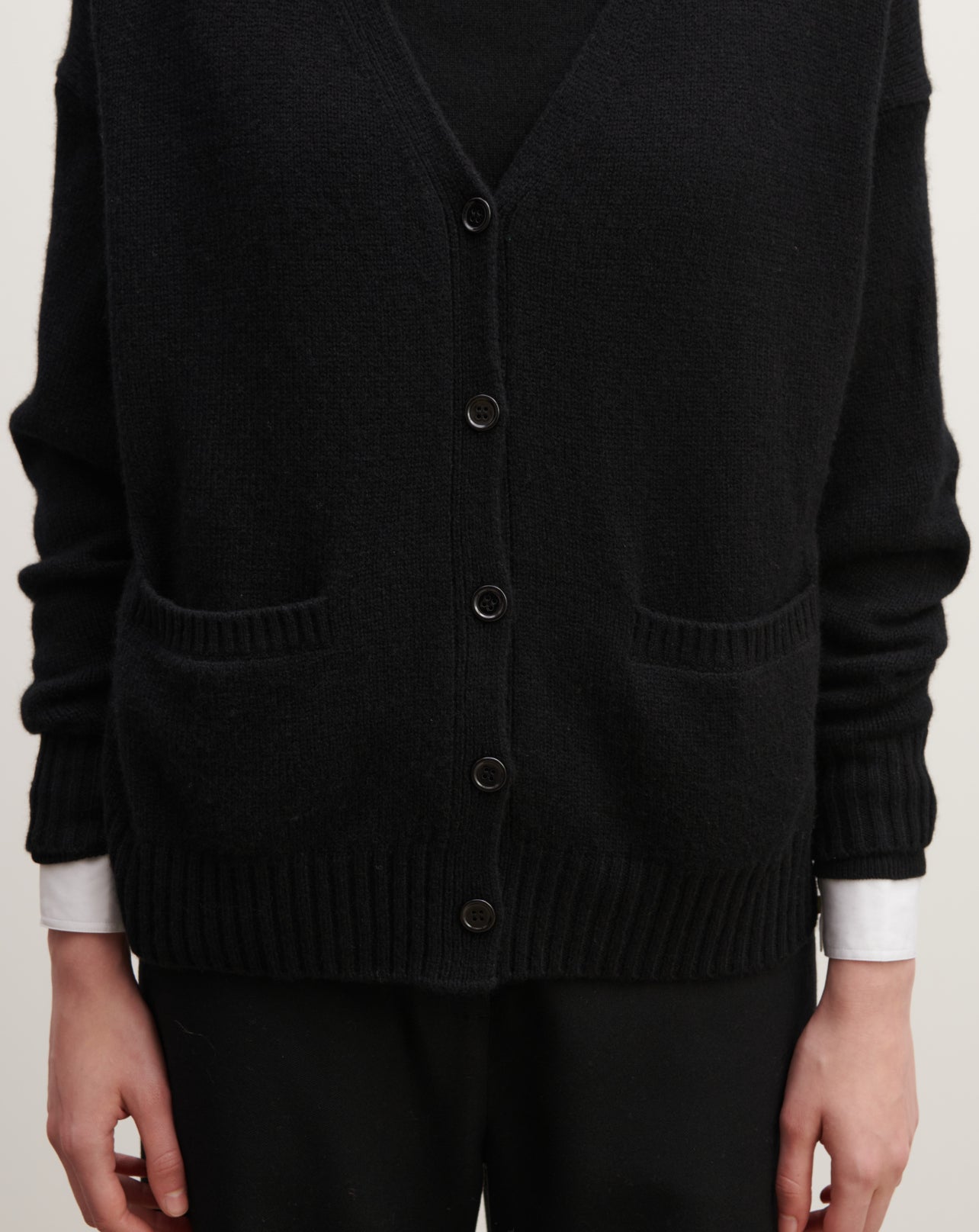 Gilet oversized-NOIR-100% cachemire