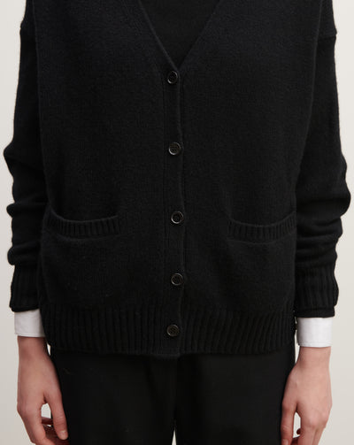 Gilet oversized-NOIR-100% cachemire