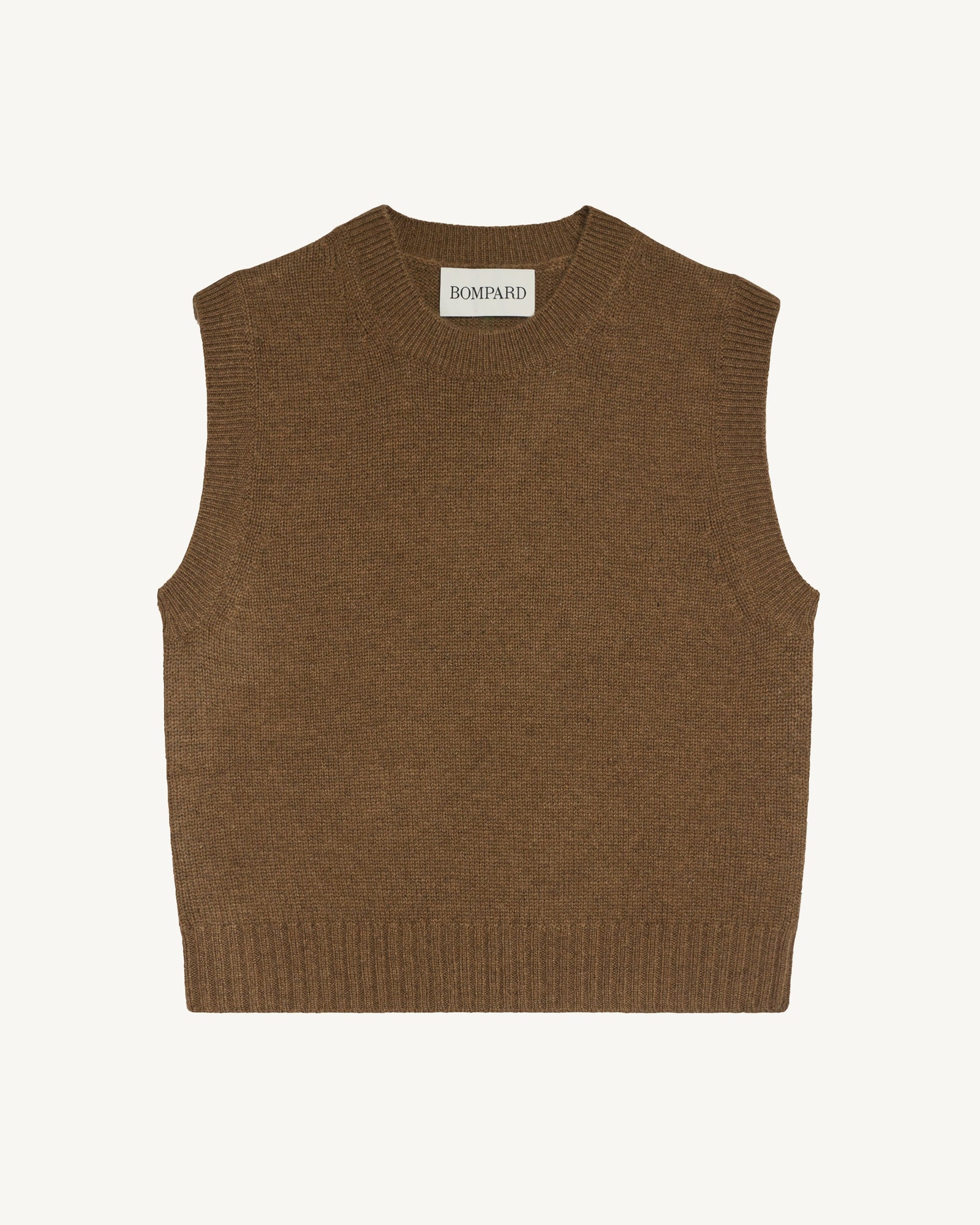 Pull sans manches Lisette-NOISETTE-100% cachemire
