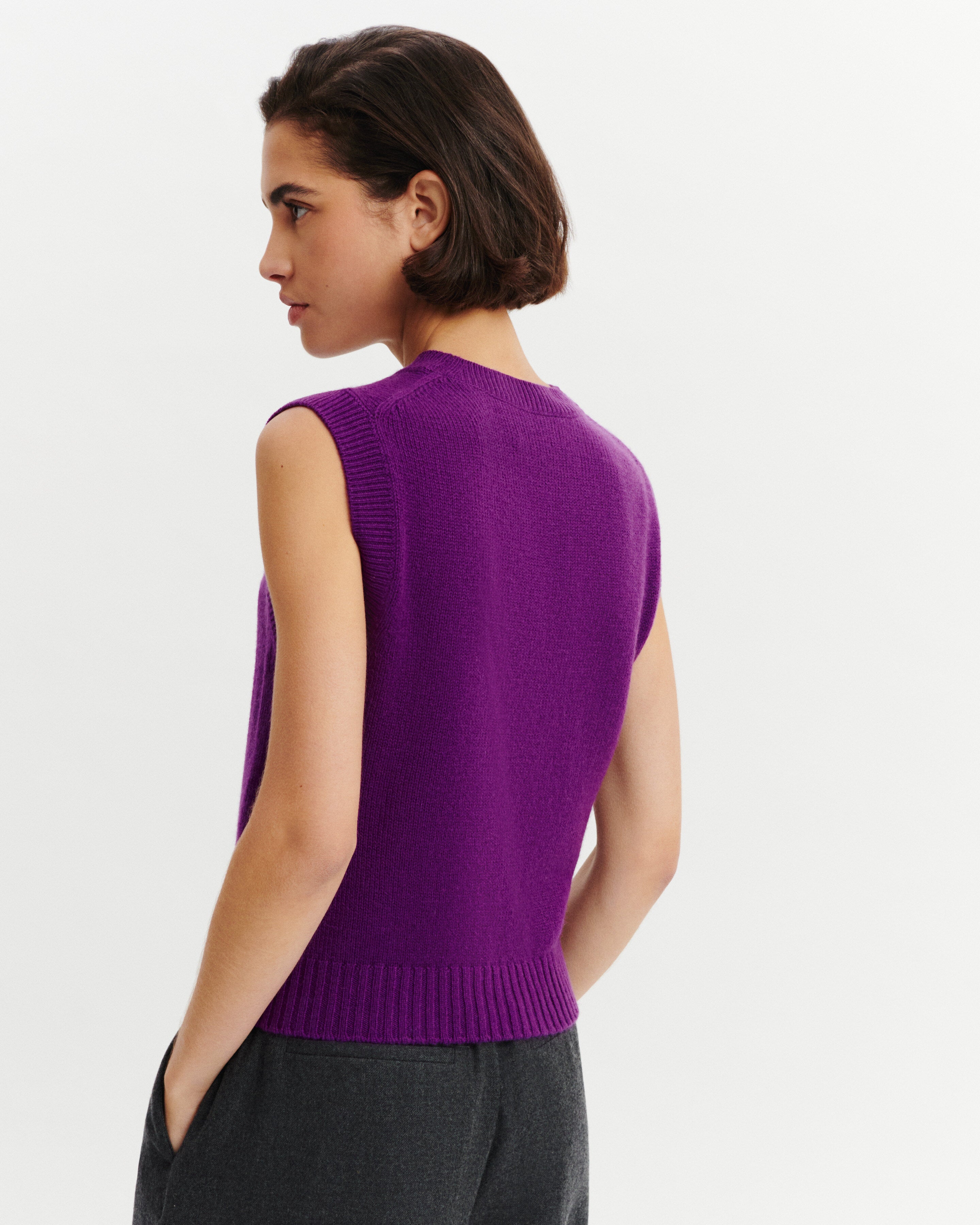 Pull sans manches Lisette-CYCLAMEN-100% cachemire