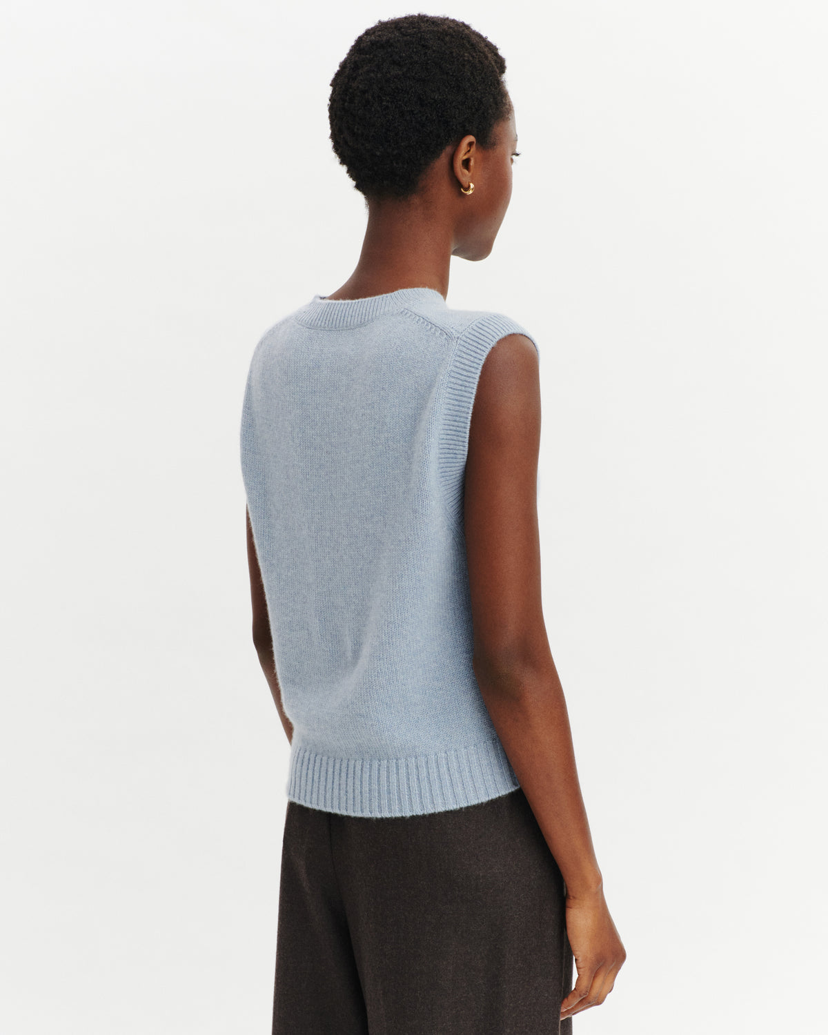 Pull sans manches Lisette-BLEU GLACIER-100% cachemire