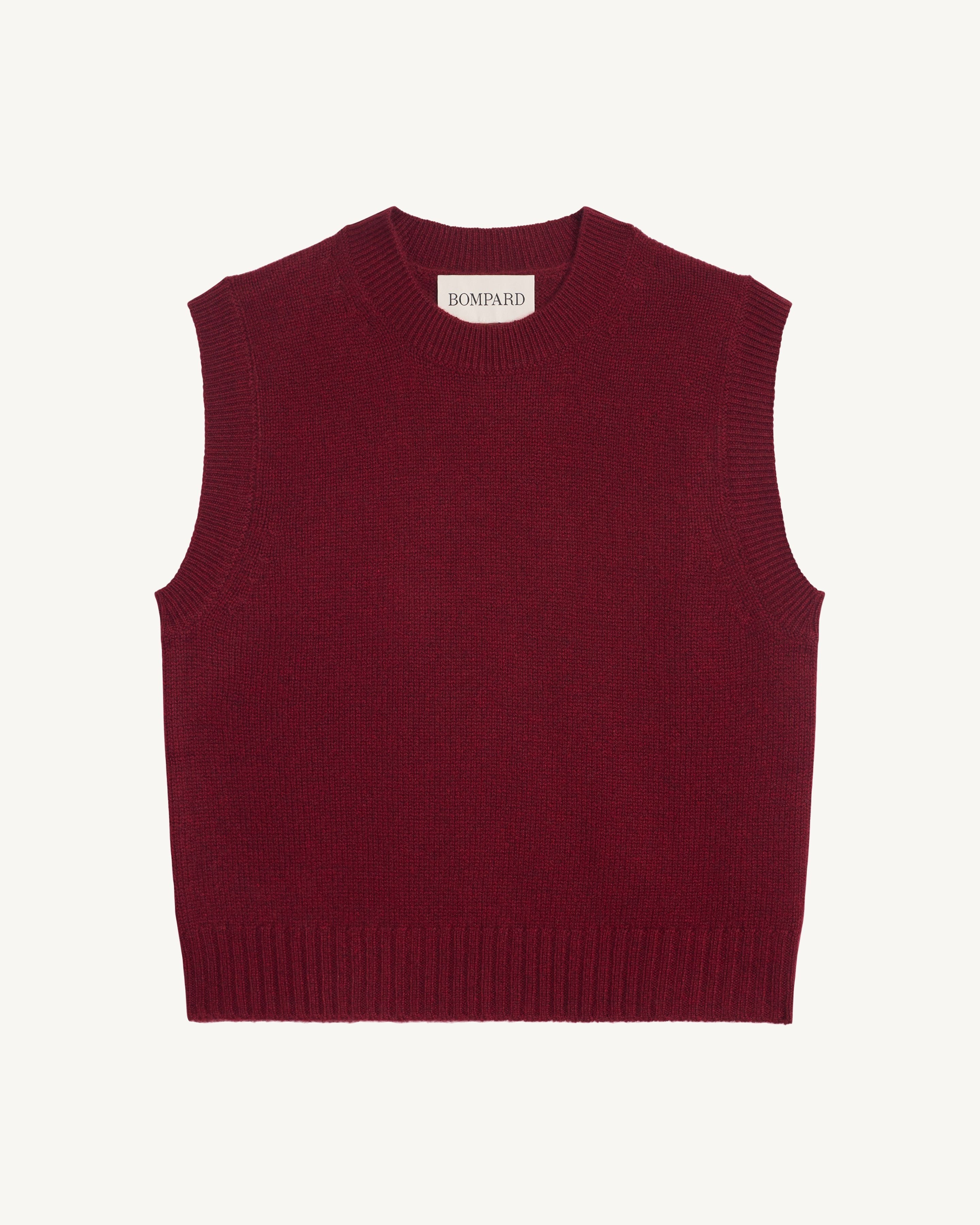 Pull sans manches Lisette-ROUGE D'ORIENT-100% cachemire