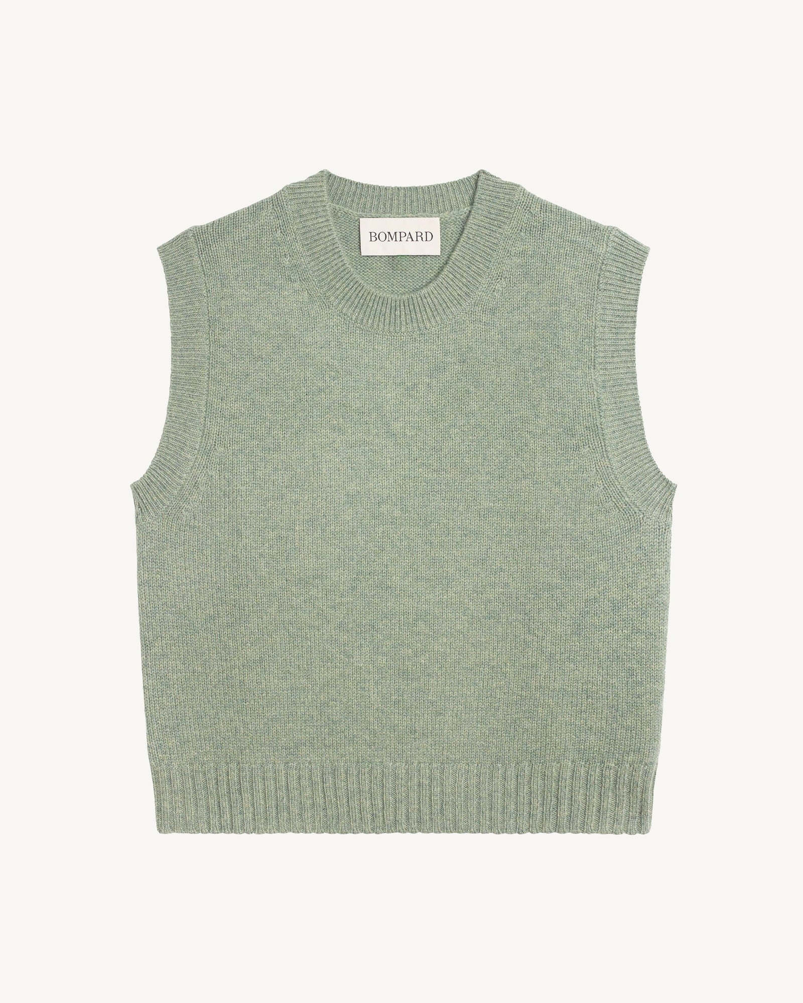 Pull sans manches Lisette-VERT DE GRIS-100% cachemire