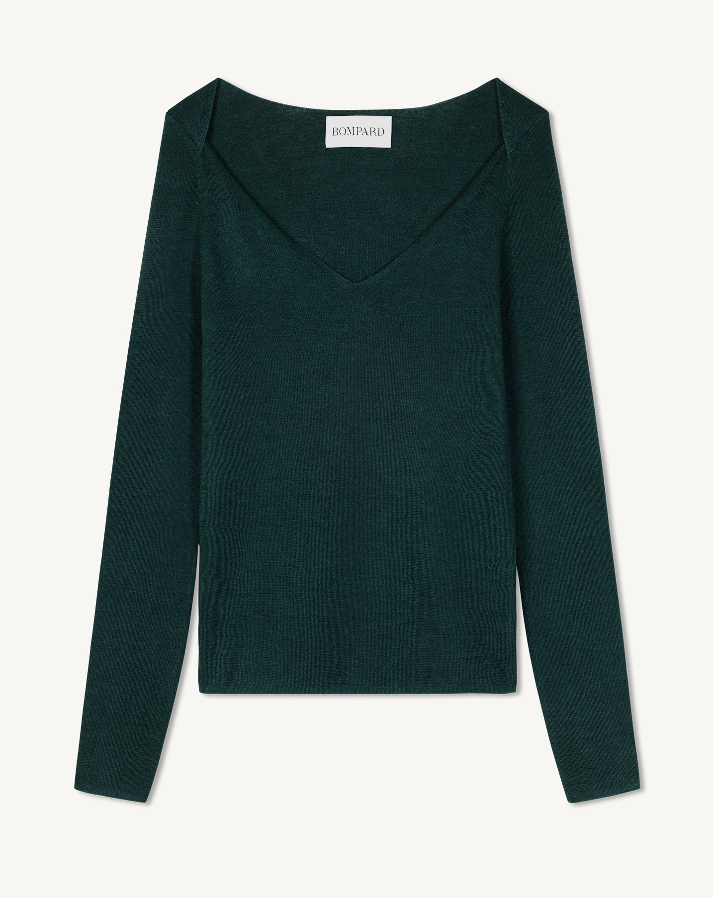Pull V maille unie-VERT ZURICH-70% CACHEMIRE 30% SOIE