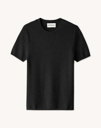 Col rond maille unie-NOIR-70% CACHEMIRE 30% SOIE
