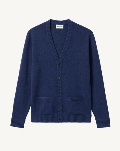 Gilet à poches-BLEU NOCTURNE-100% cachemire