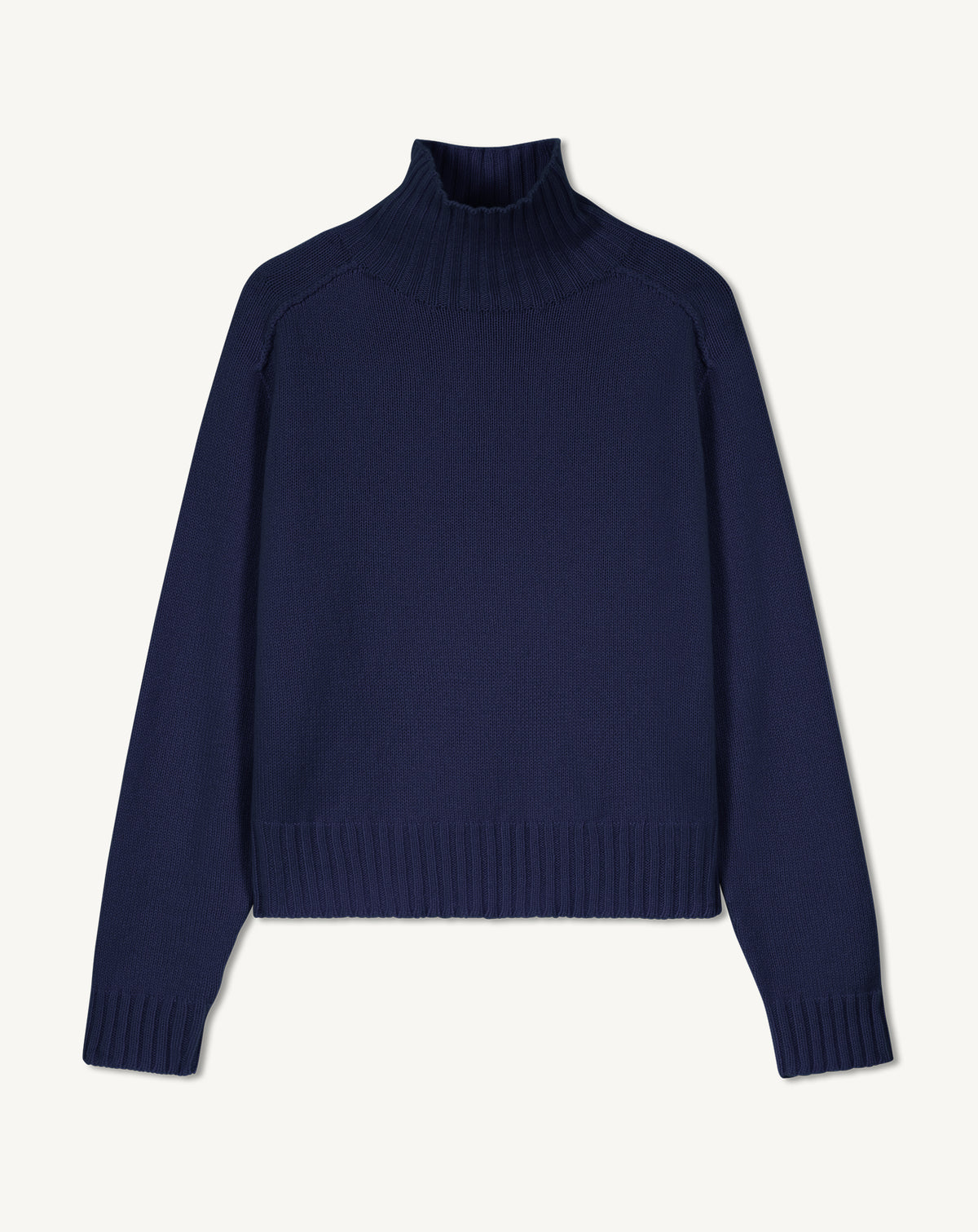 Pull col montant sans coutures-MARINE-100% CACHEMIRE