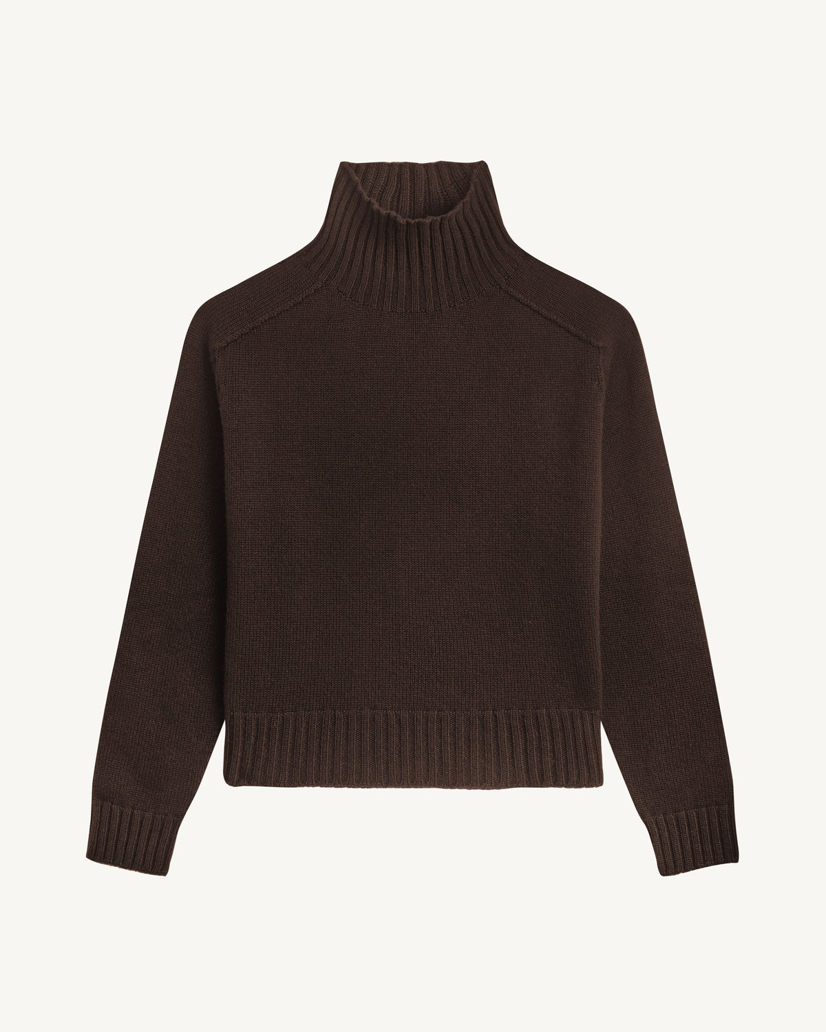 Col montant manches marteau-CHOCOLAT-100% cachemire