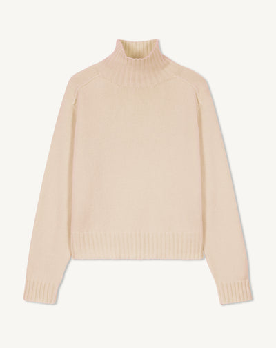 Col montant manches marteau-AVOINE-100% cachemire