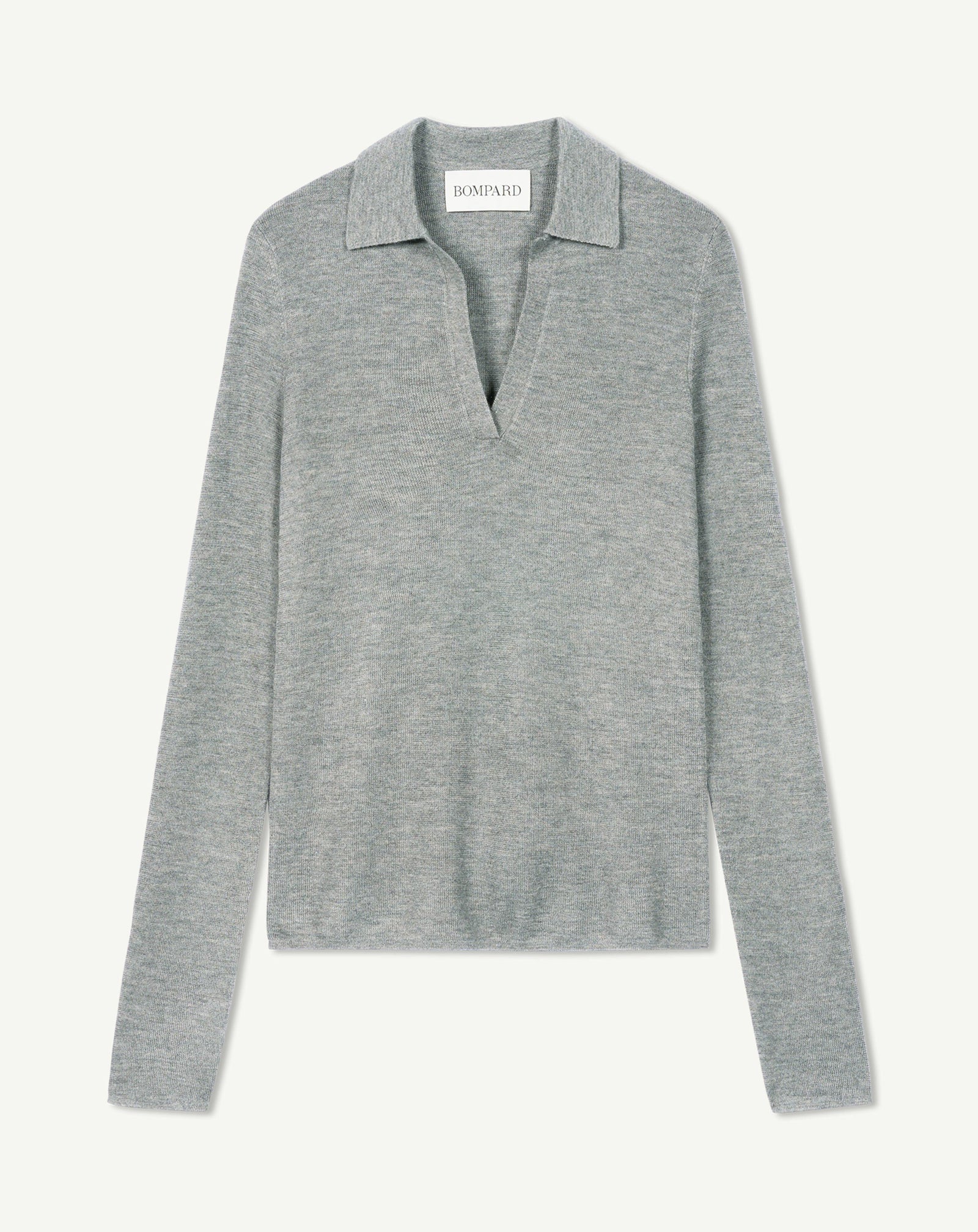 Polo maille unie-GRIS METEORITE-70% cachemire 30% soie