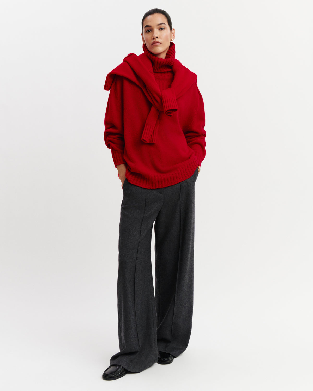Pull col roulé Angèle-ROUGE QUARANTE-100% cachemire
