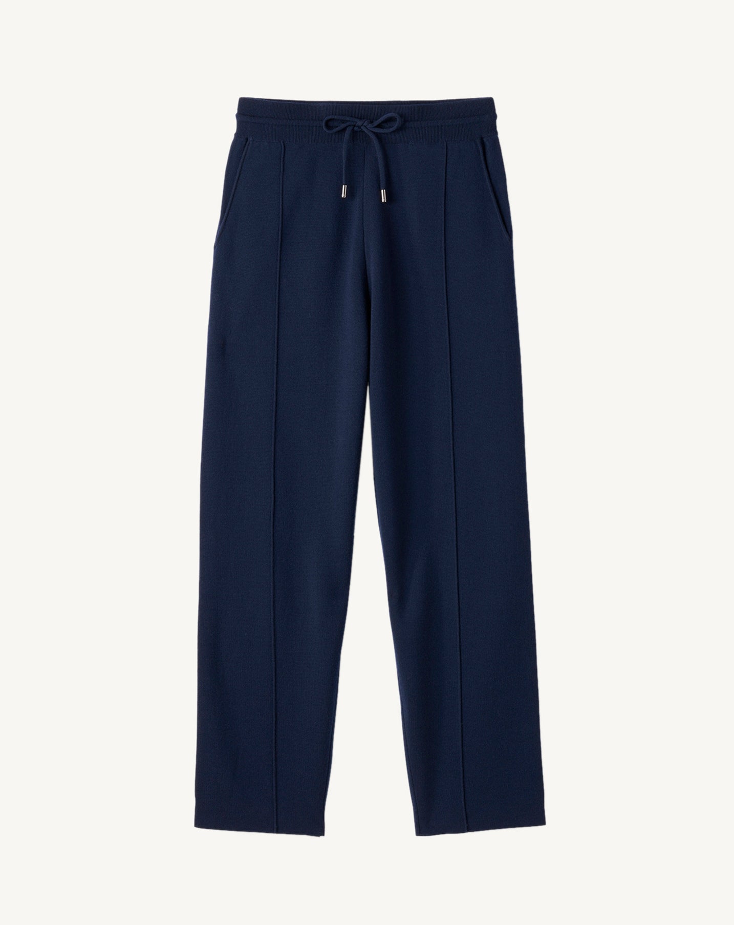 Pantalon carotte-MARINE-100% LAINE