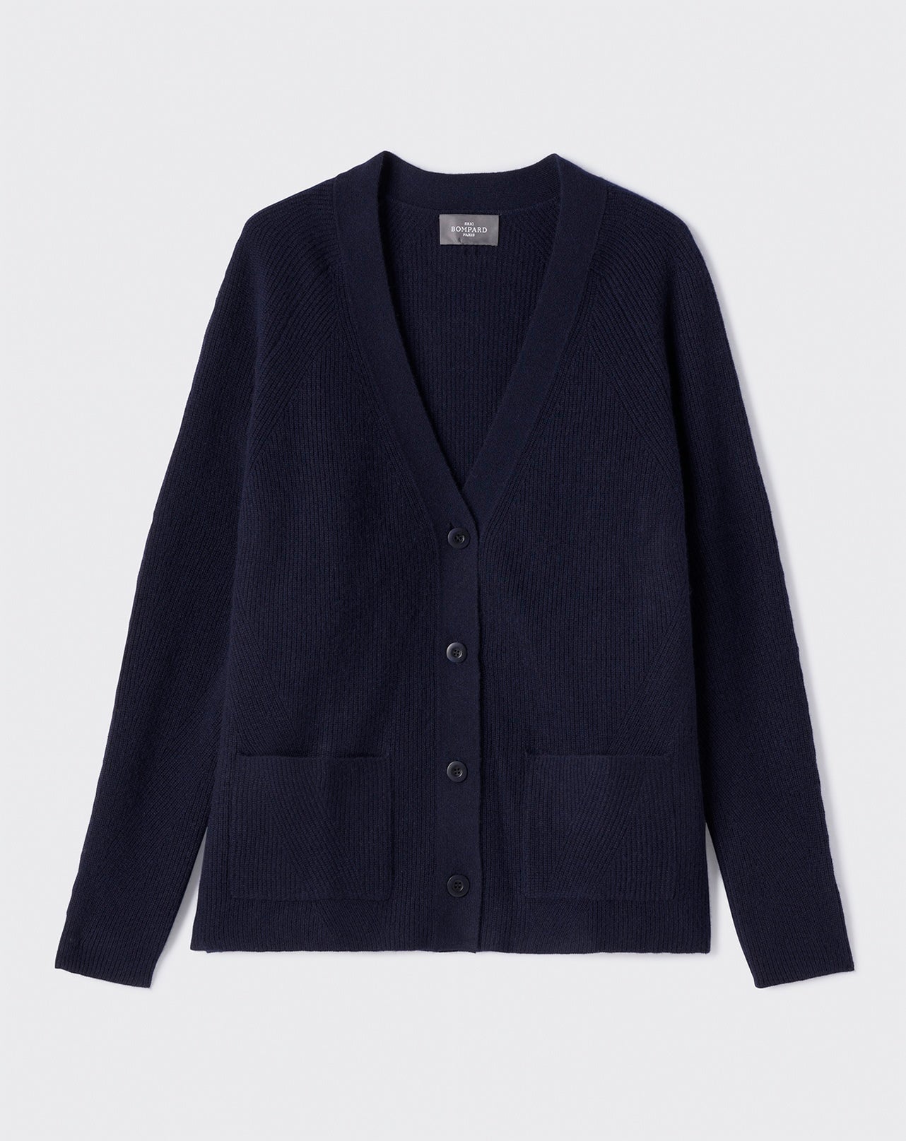 Gilet jeu de côtes-MARINE-100% CACHEMIRE