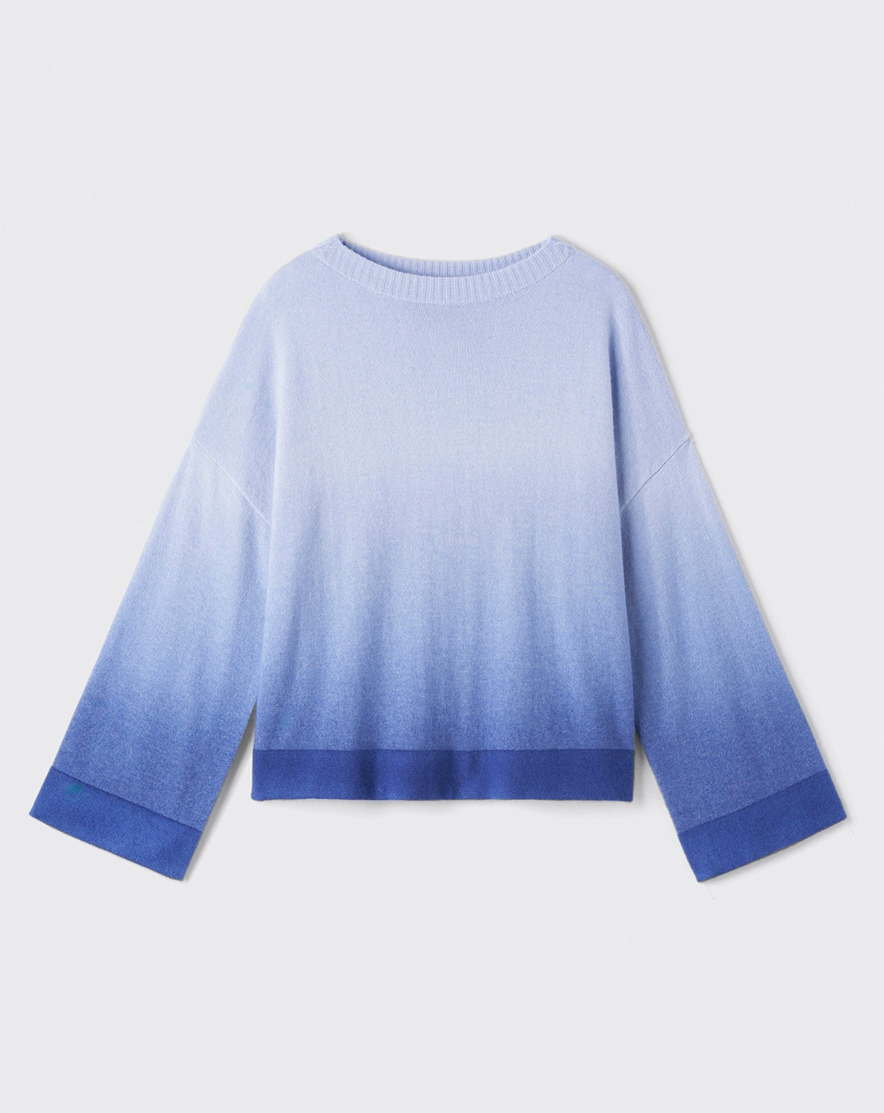 Pull col rond dip dye-FAIENCE-77% CACHEMIRE 23% SOIE