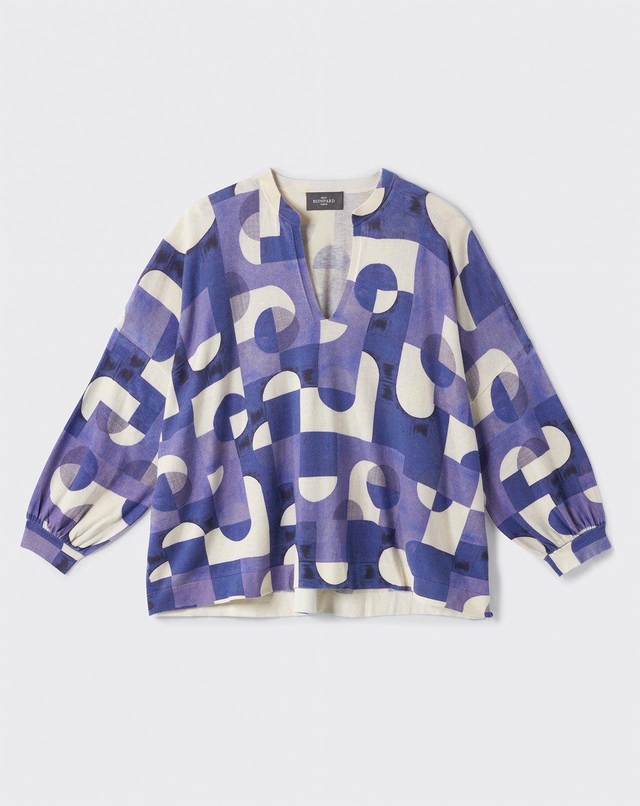 Blouse imprimée bauhaus-SAILOR-85% PIMA COTON 15% CACHEMIRE