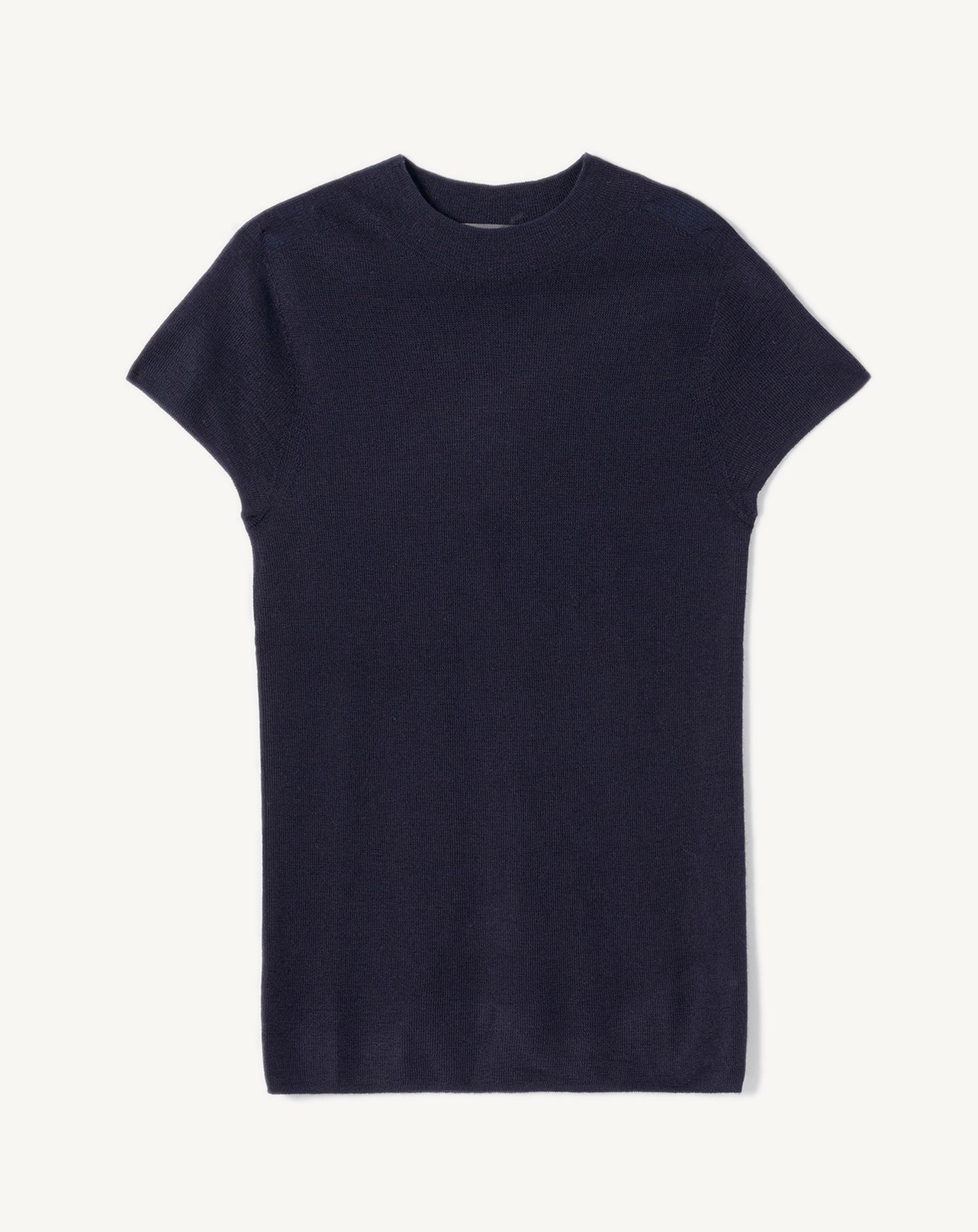 Col rond maille unie-MARINE-70% CACHEMIRE 30% SOIE