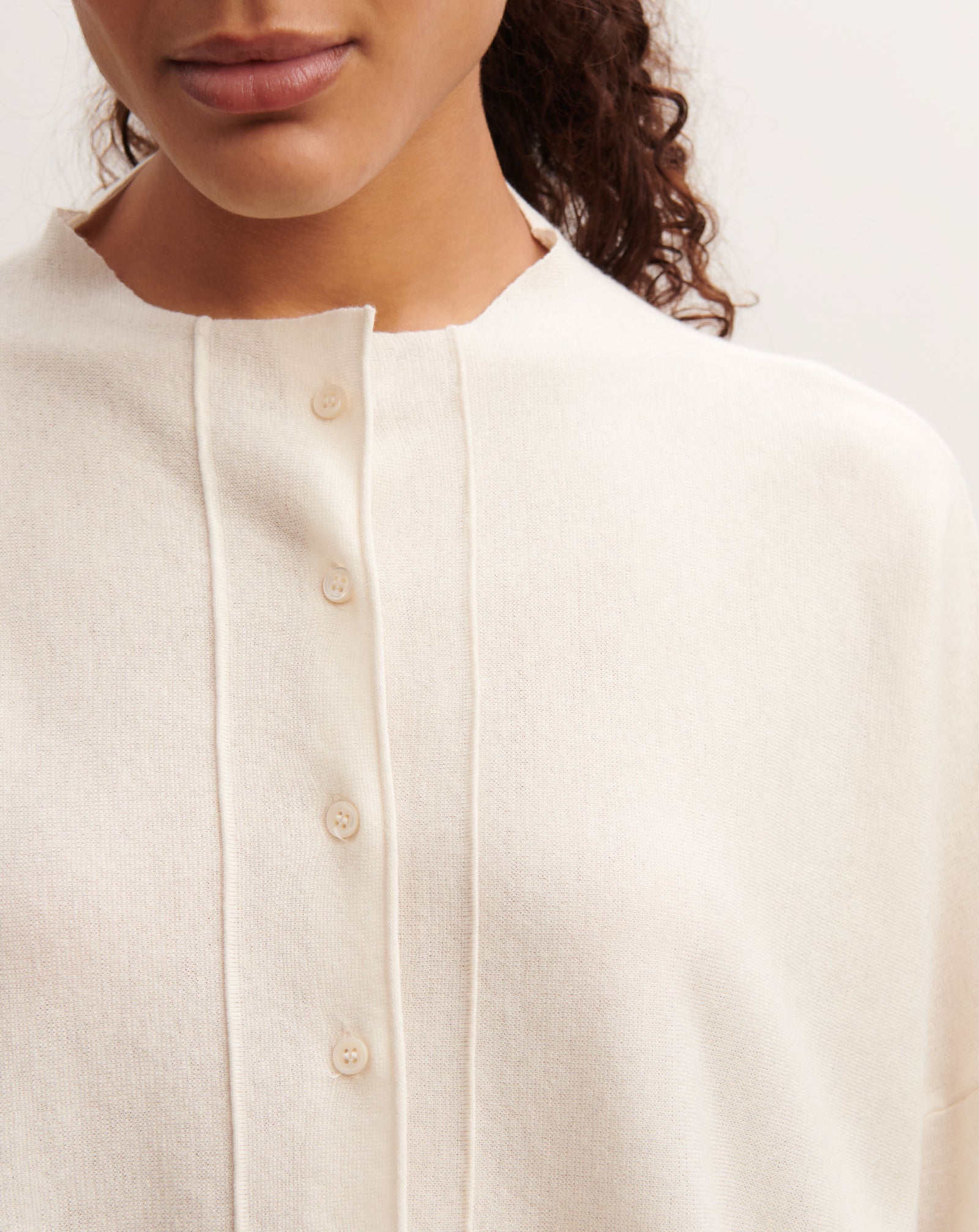 Cardigan oversize-NATUREL-70% coton 30% cachemire