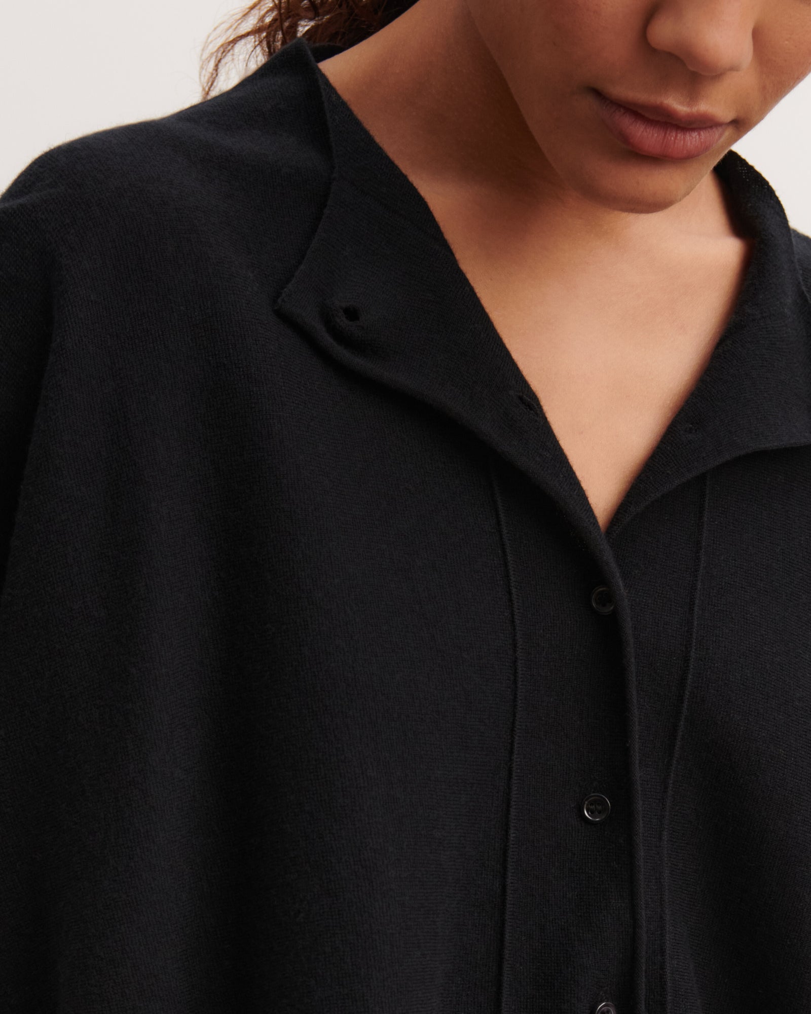 Cardigan oversize-NOIR-70% coton 30% cachemire