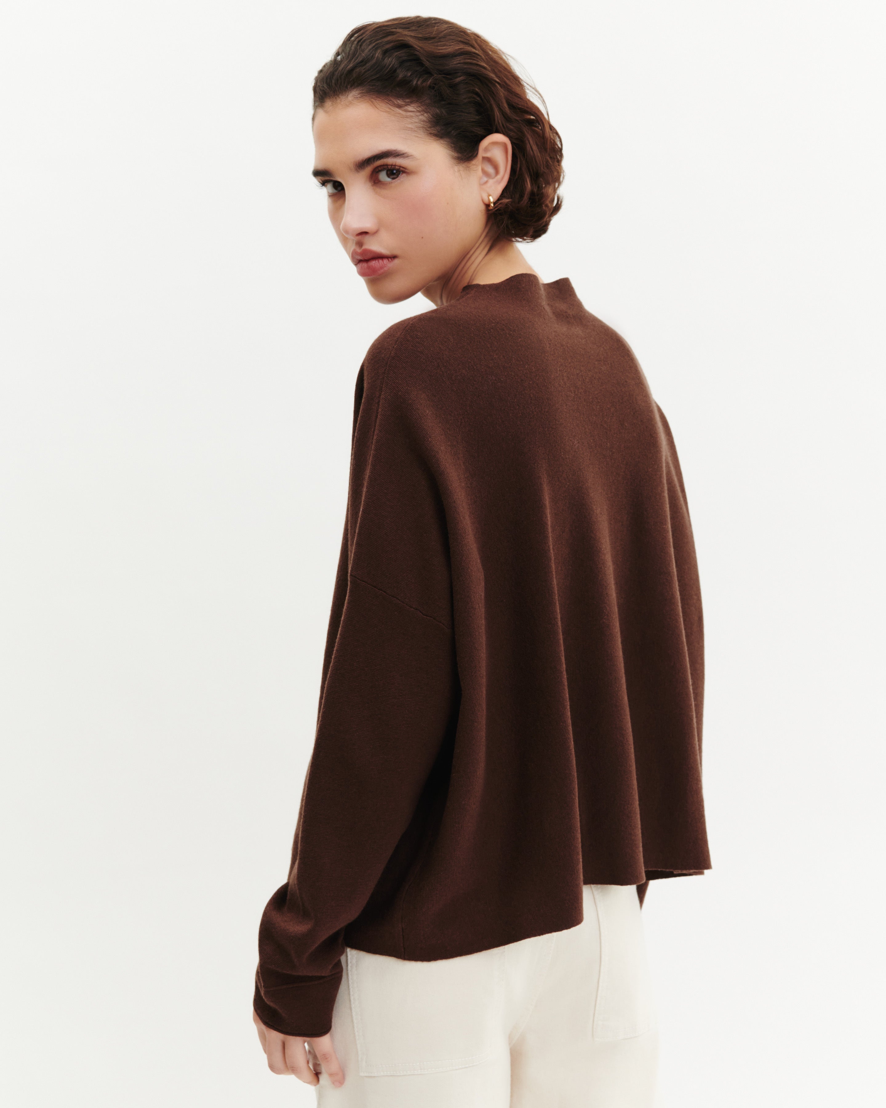 Cardigan oversize-CAFE-70% coton 30% cachemire