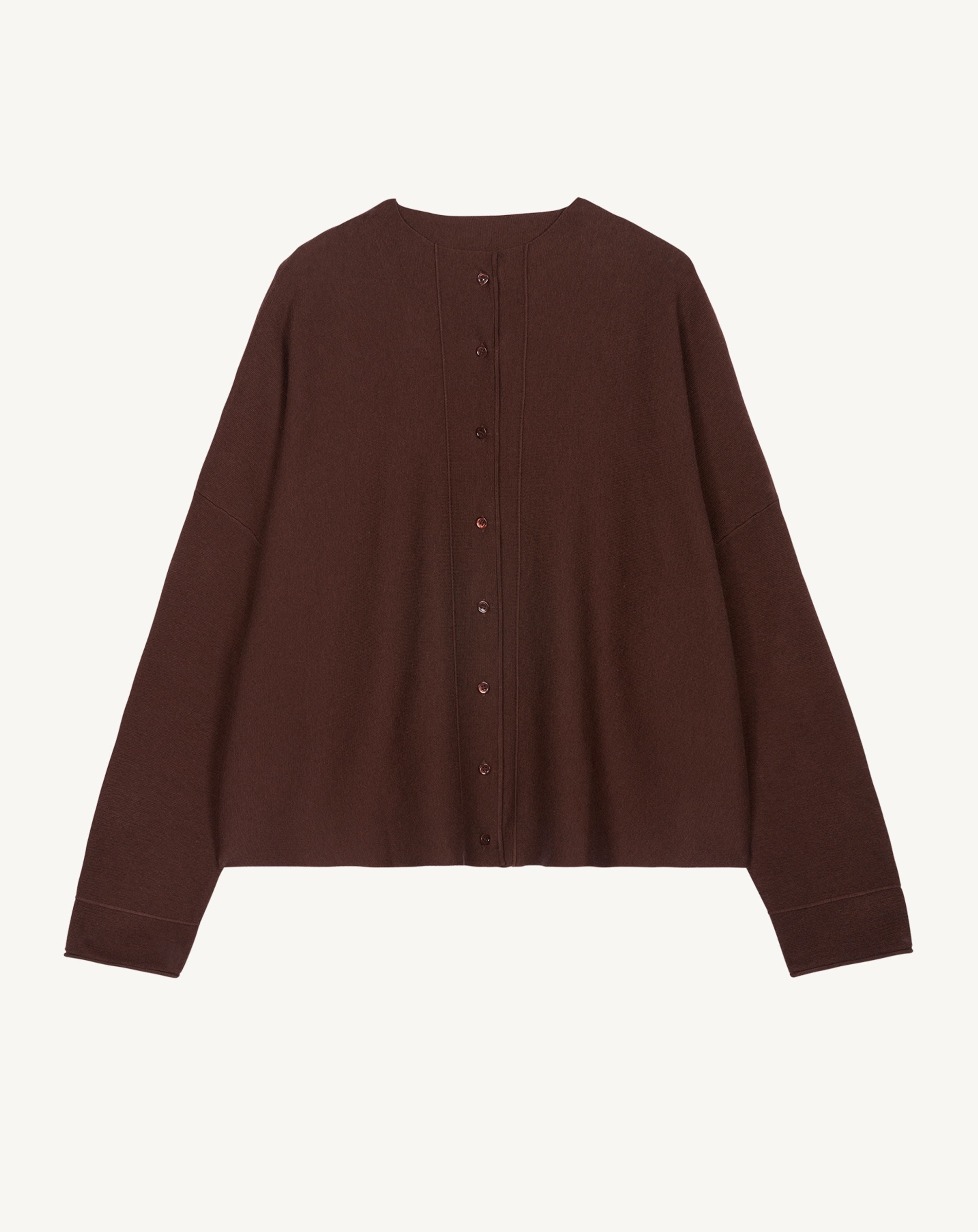 Cardigan oversize-CAFE-70% coton 30% cachemire