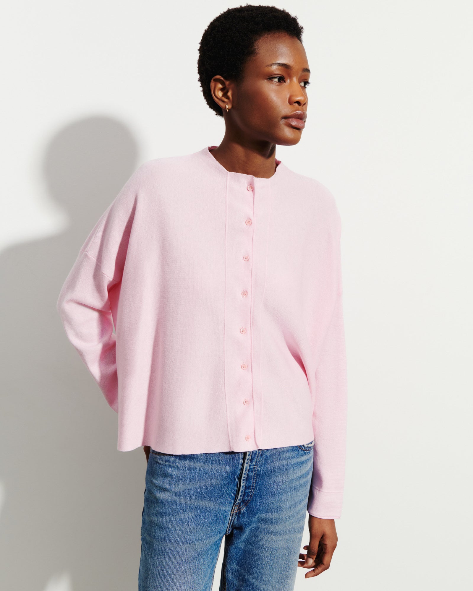 Cardigan oversize-SAKURA-70% coton 30% cachemire